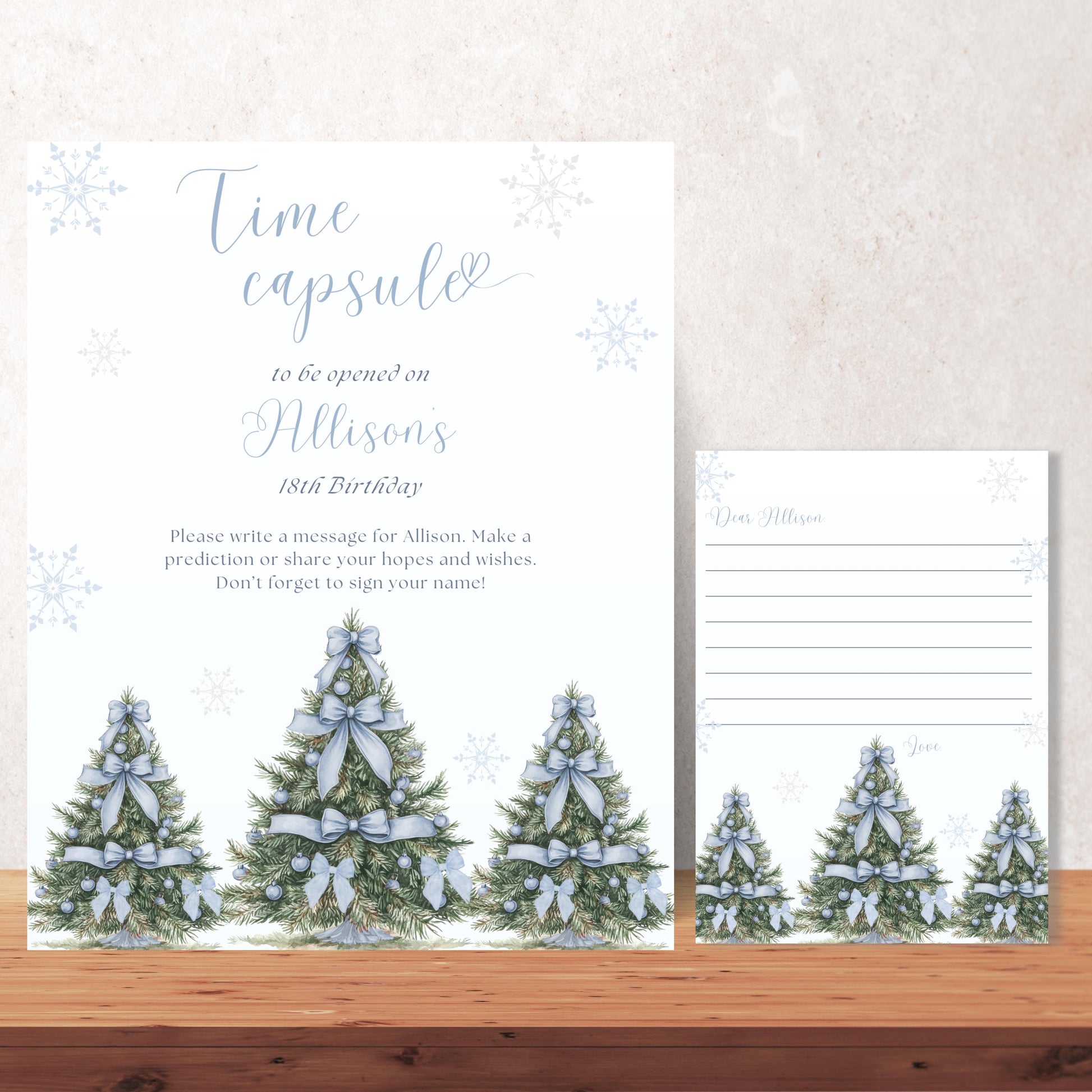 Winter Onederland Time Capsule Sign - Editable Birthday Decor - First Birthday - Instant Download