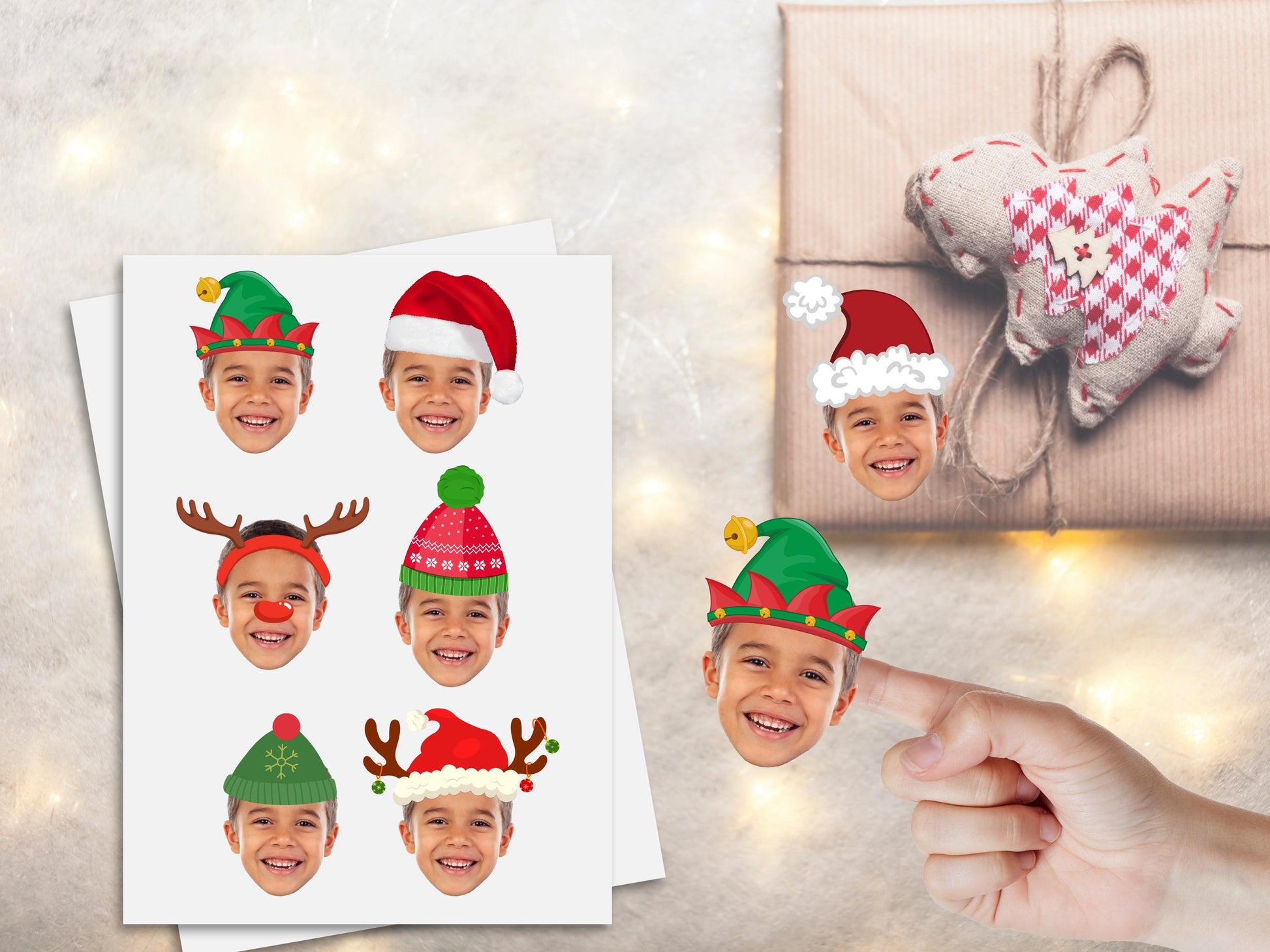 Christmas Present Face Stickers, Present Stickers, Christmas Gift Personalization, Face Sticker, Gift Face Sticker, gift name tag stickers