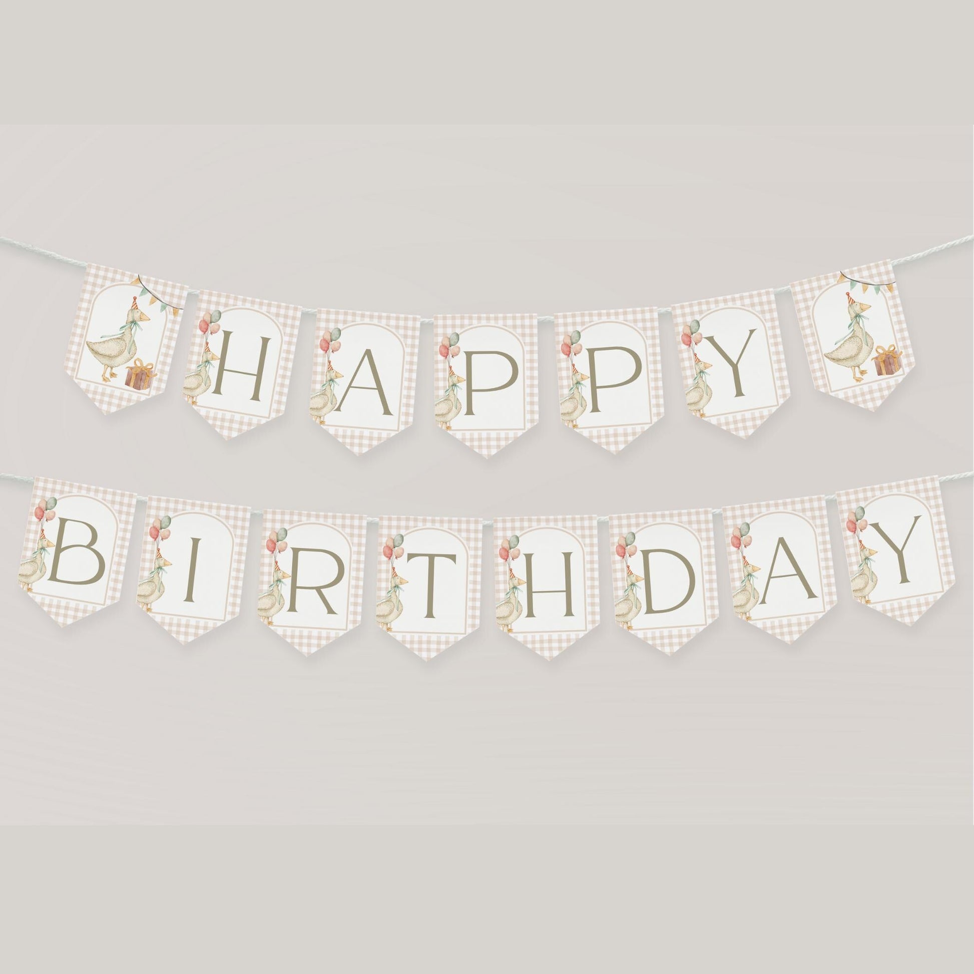 One Silly Goose First Birthday Party Sign Happy Birthday Banner Goose 1st Birthday Bunting Nursery Rhyme Birthday Party Bunting  Decor