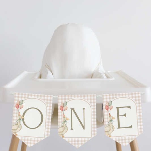 One Silly Goose Birthday High Chair Banner Goose 1st Birthday Gender Neutral Birthday decor Silly Little Goose Birthday Sign Cake Smash