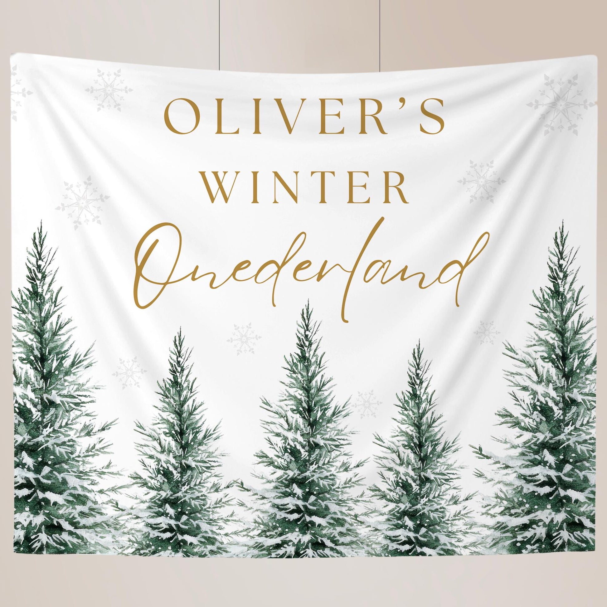 Winter Onederland Birthday Personalized Banner 1st Birthday Winter Wonderland Party Decor Backdrop Winter Custom Snowflake First Birthday