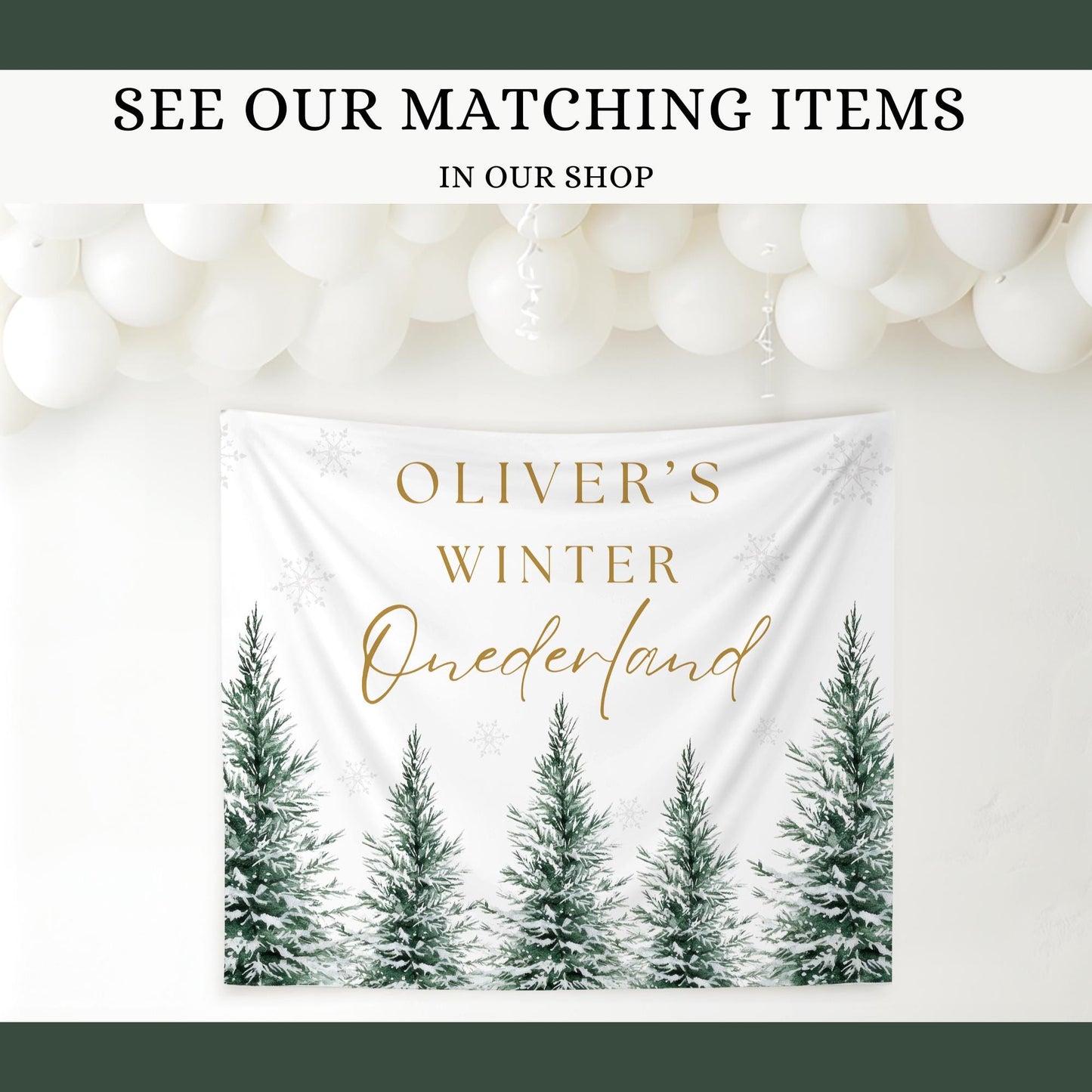 Winter ONEderland Birthday Party Bundle Gender Neutral 1st Birthday First ONEderland Party with Photo Holiday Birthday Winter Wonderland
