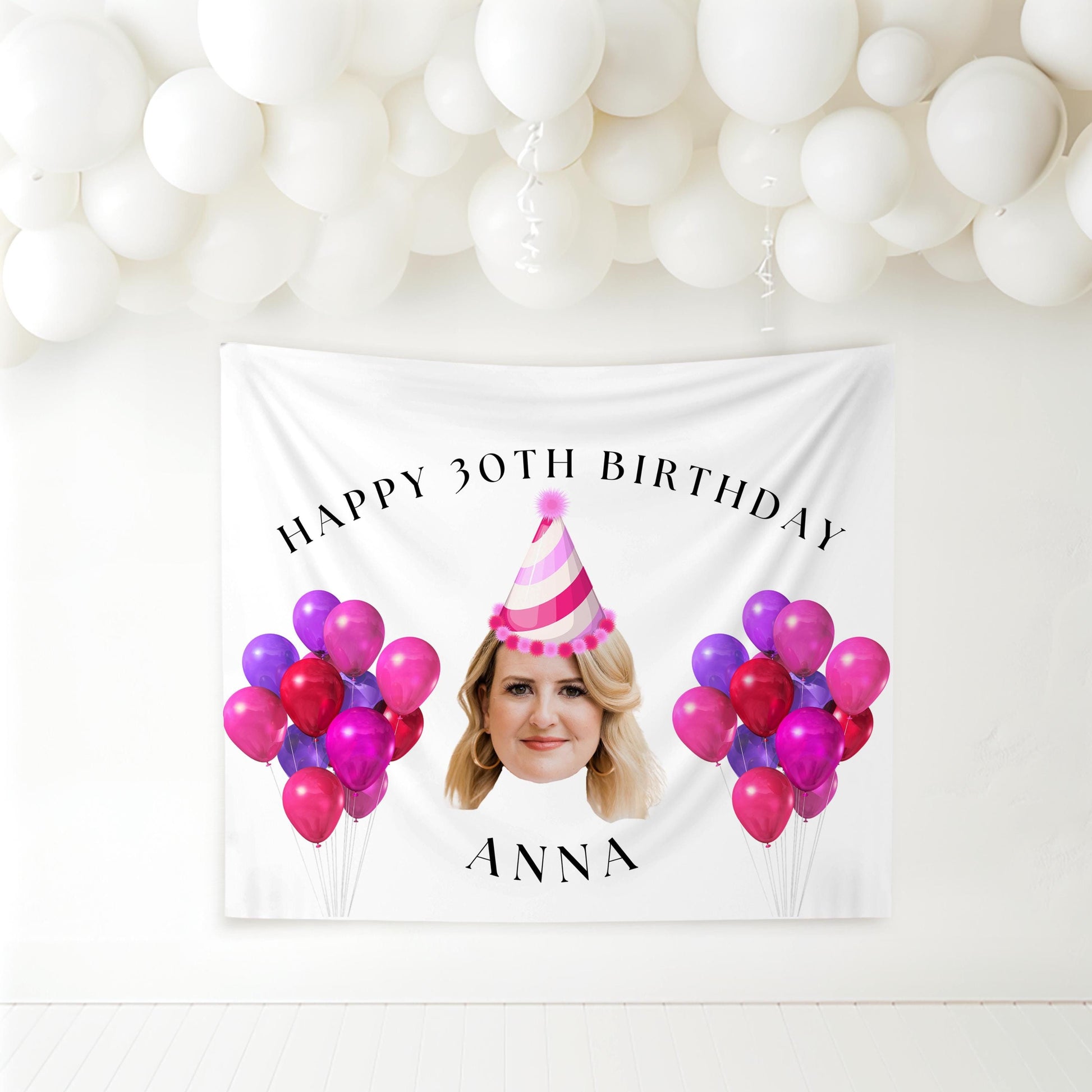 Custom Face Birthday Banner with Photo Birthday Sign Big Head Funny Birthday Decor 30th Birthday Banner with Name Custom Face Cutout