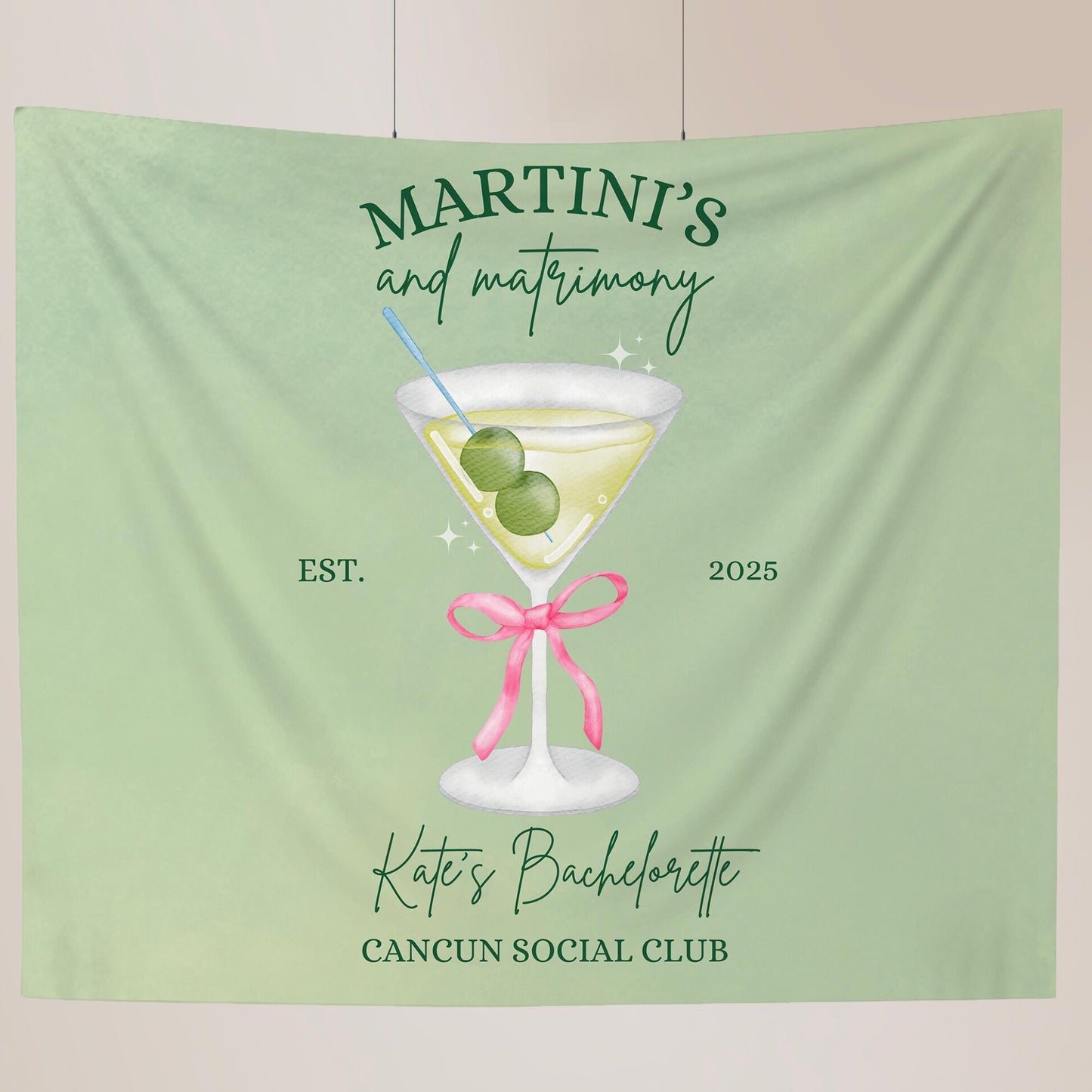 Martinis and matrimony bachelorette Party Banner Tinis and Weenies Decor Bikinis and Martinis Hen do Sign bridal shower bach decorations
