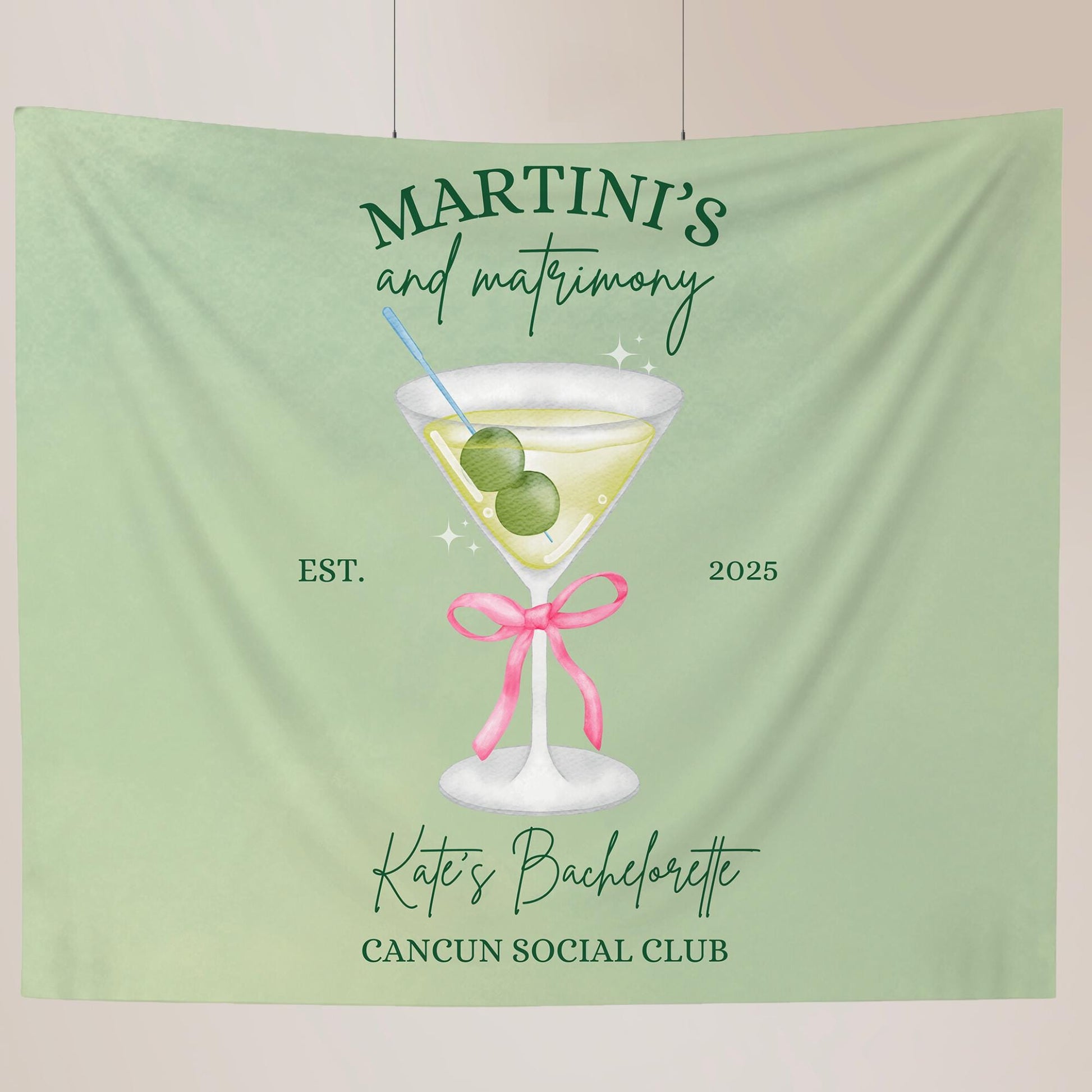 Martinis and matrimony bachelorette Party Banner Tinis and Weenies Decor Bikinis and Martinis Hen do Sign bridal shower bach decorations