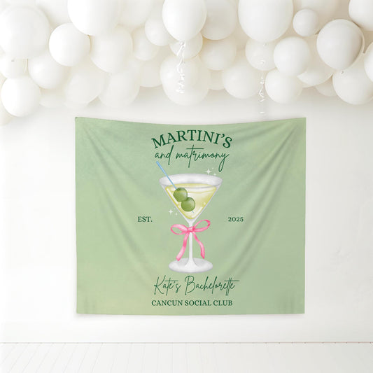 Martinis and matrimony bachelorette Party Banner Tinis and Weenies Decor Bikinis and Martinis Hen do Sign bridal shower bach decorations