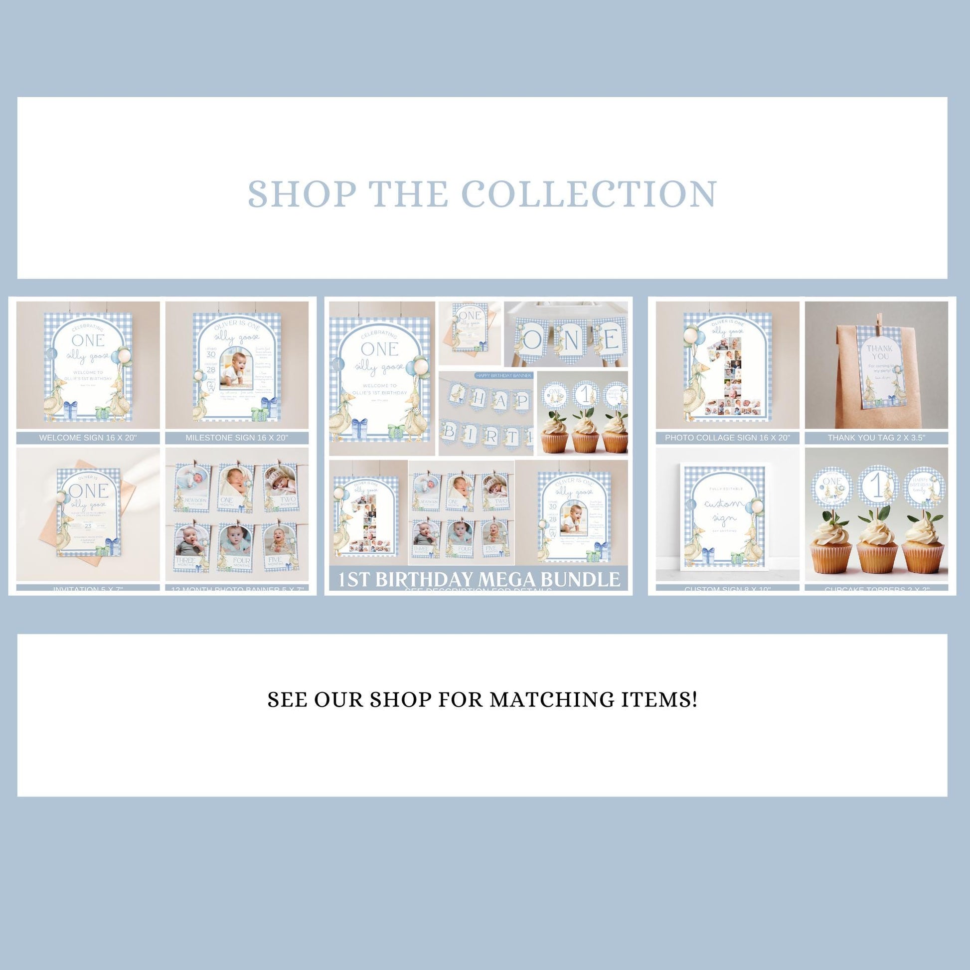 Silly Goose 1st Birthday Buffet Labels Goose 1st Birthday Place Cards First Birthday Food Labels One Lucky Duck Birthday Goose Baby Shower