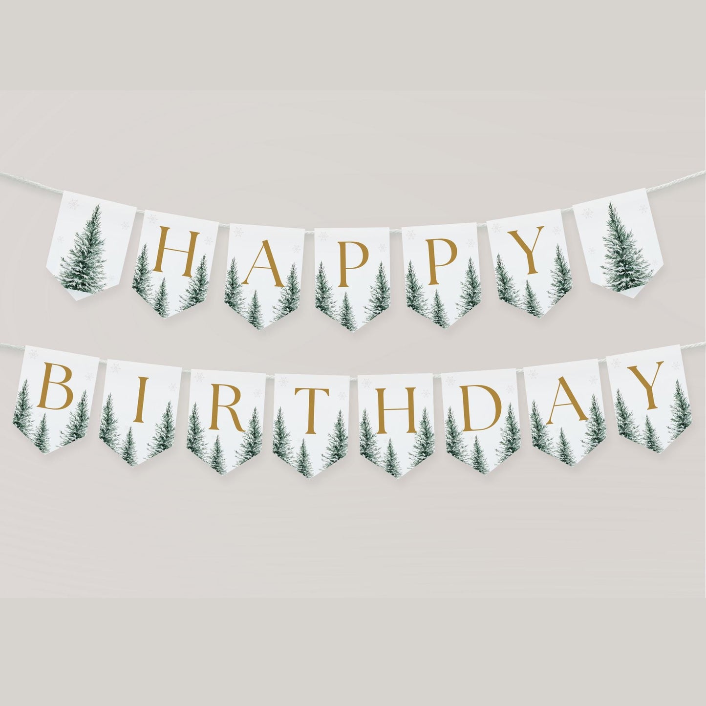 Winter Onederland Happy Birthday Banner Winter Birthday Banner Deer Birthday Snowflake Themed Decor Onederland decor Winter Wonderland Sign