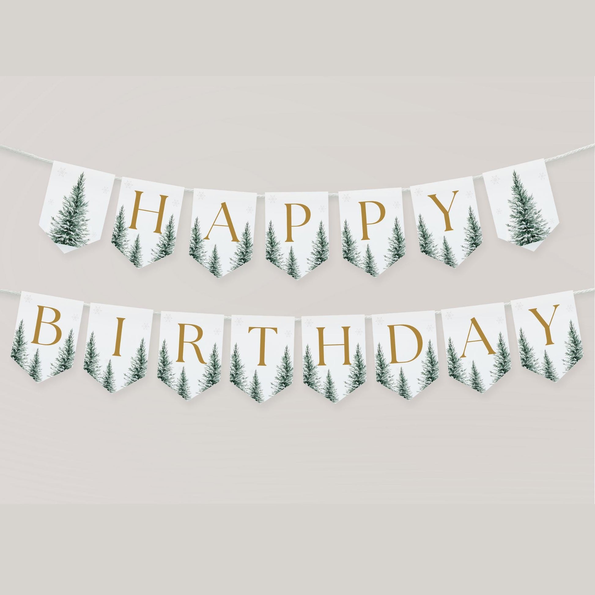 Winter Onederland Happy Birthday Banner Winter Birthday Banner Deer Birthday Snowflake Themed Decor Onederland decor Winter Wonderland Sign