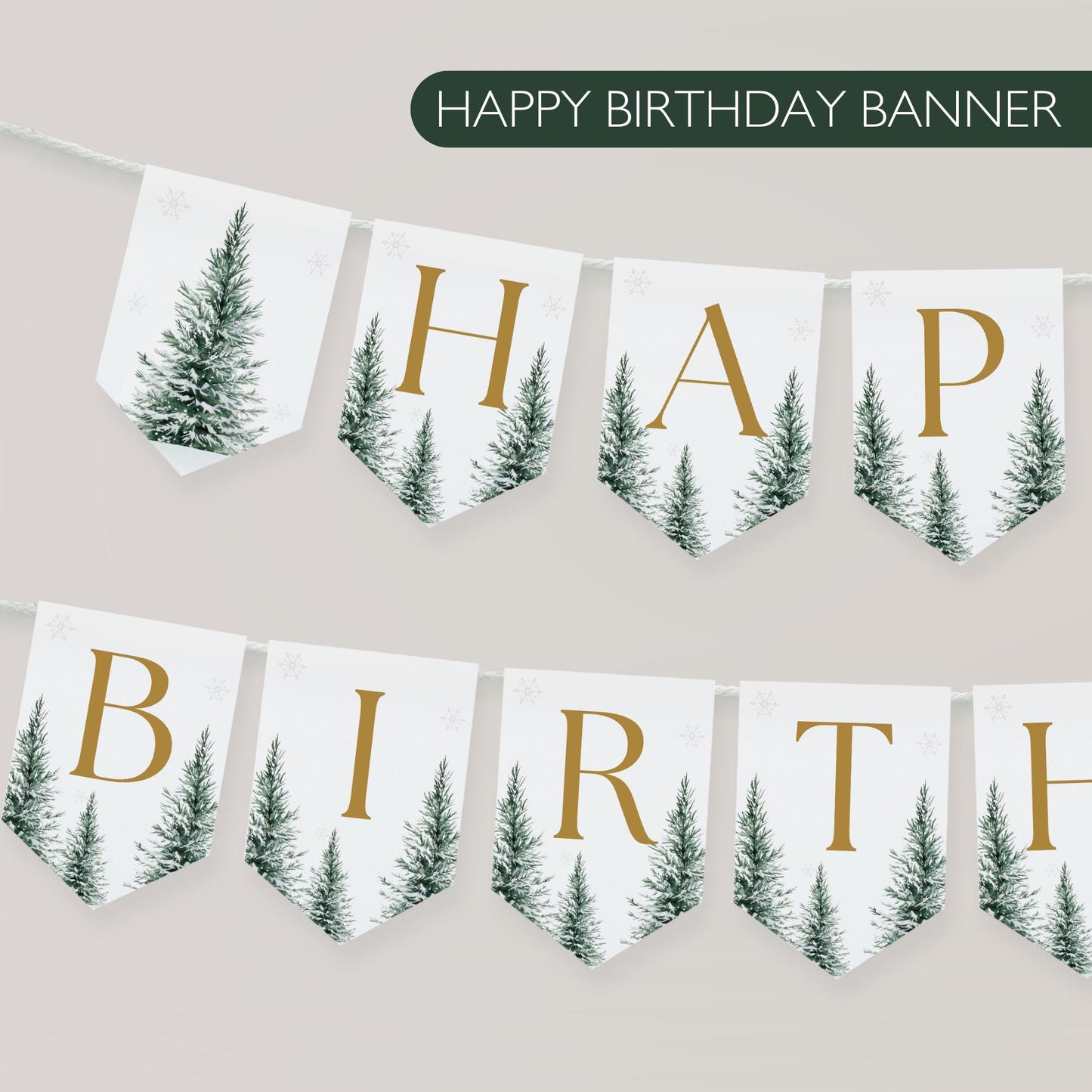 Winter Onederland Happy Birthday Banner Winter Birthday Banner Deer Birthday Snowflake Themed Decor Onederland decor Winter Wonderland Sign