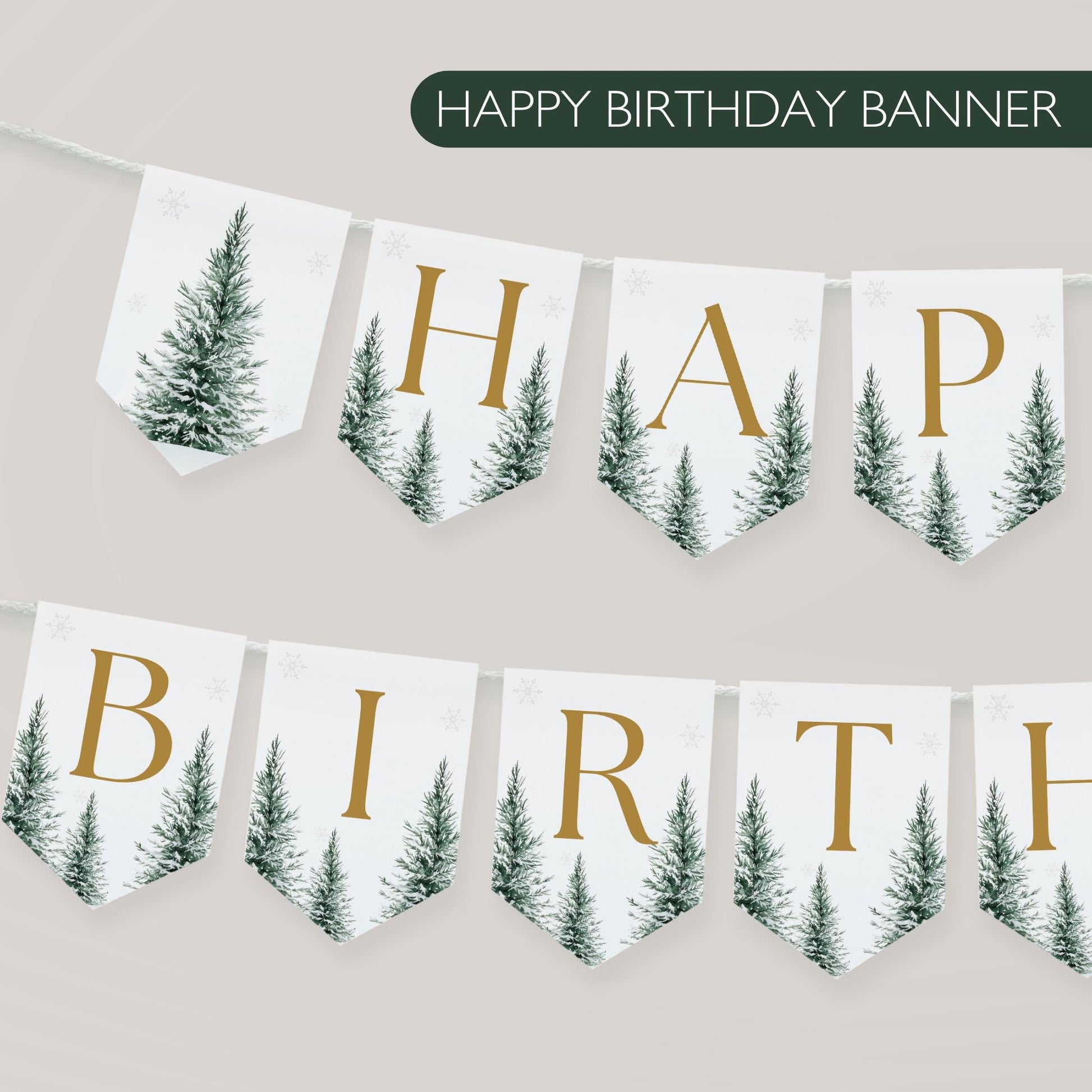 Winter Onederland Happy Birthday Banner Winter Birthday Banner Deer Birthday Snowflake Themed Decor Onederland decor Winter Wonderland Sign