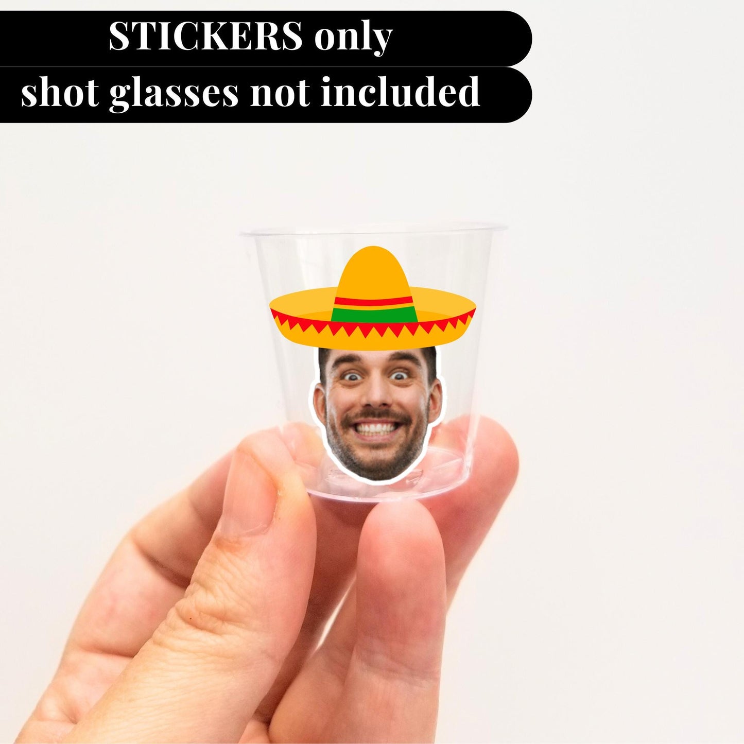 Groom Face Shot Glass stickers Bachelorette Party Groom Face Decorations Groom Face Party Favors Personalized party decor Final Fiesta