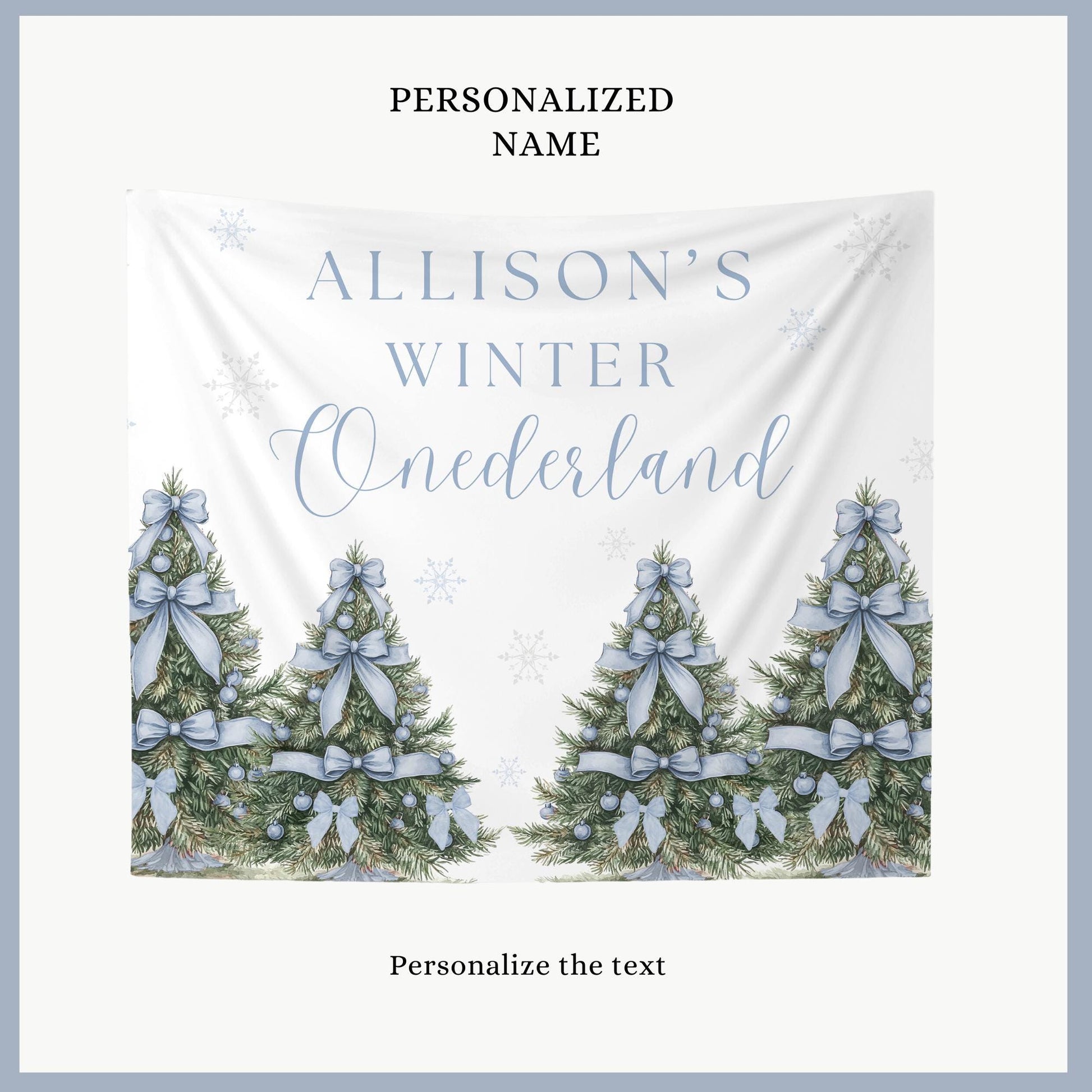 Winter Onederland Birthday Personalized Banner 1st Birthday Winter Wonderland Party Decor Photo Backdrop Winter Custom First Birthday