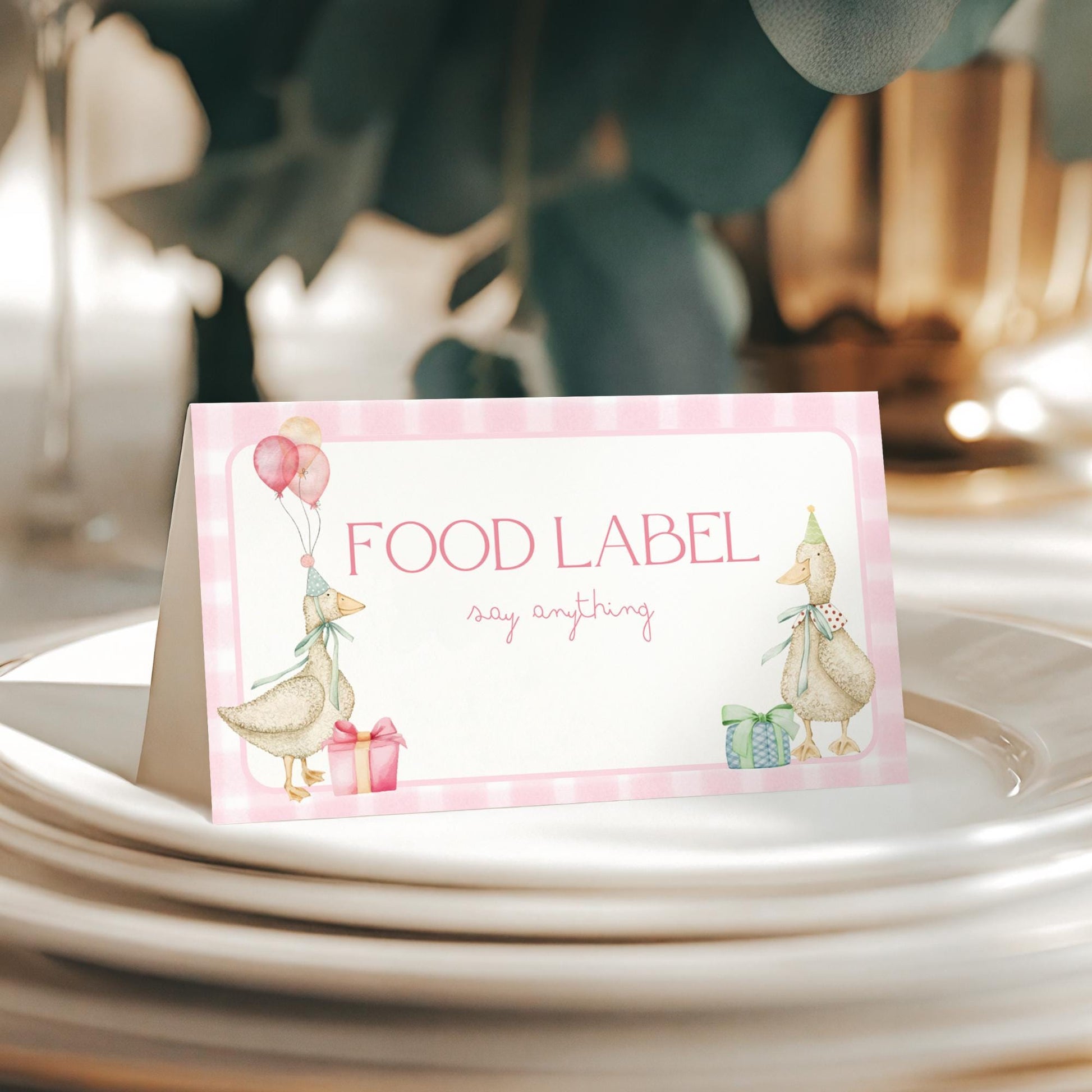 Silly Goose Birthday Food Label Template Goose 1st Birthday Food Table Decor First Birthday Buffet Label Silly Goose 1st Birthday Ideas