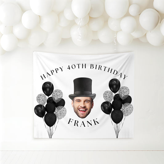 Milestone Birthday Custom Face Birthday Banner Photo Birthday Sign Big Head Funny Birthday Decor 30th Birthday Banner Custom Face Cutout