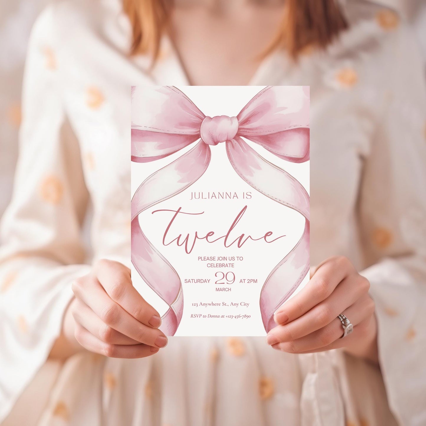 Boho Slumber Party Invitation - Sleepover Birthday Invite - Trendy 12th Birthday - Digital Download