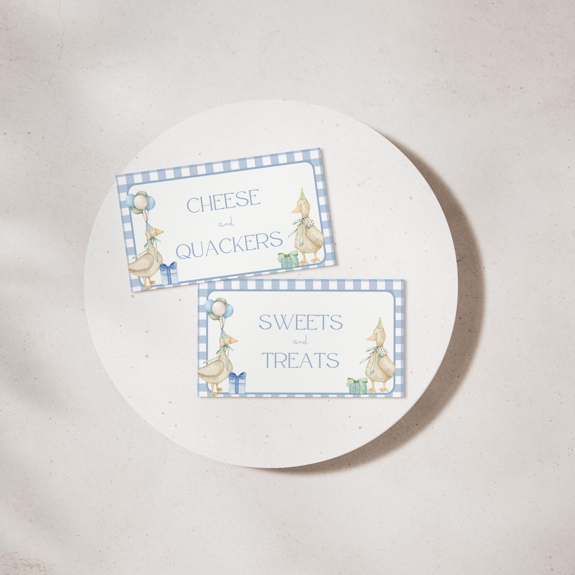 Silly Goose 1st Birthday Buffet Labels Goose 1st Birthday Place Cards First Birthday Food Labels One Lucky Duck Birthday Goose Baby Shower