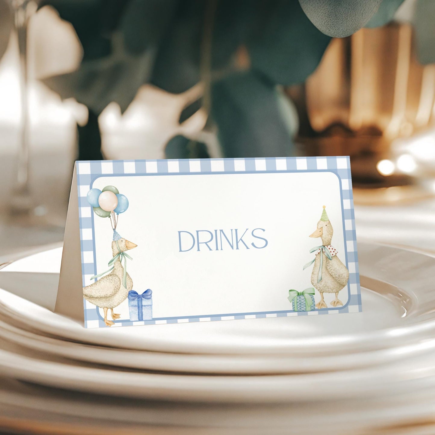 Silly Goose 1st Birthday Buffet Labels Goose 1st Birthday Place Cards First Birthday Food Labels One Lucky Duck Birthday Goose Baby Shower