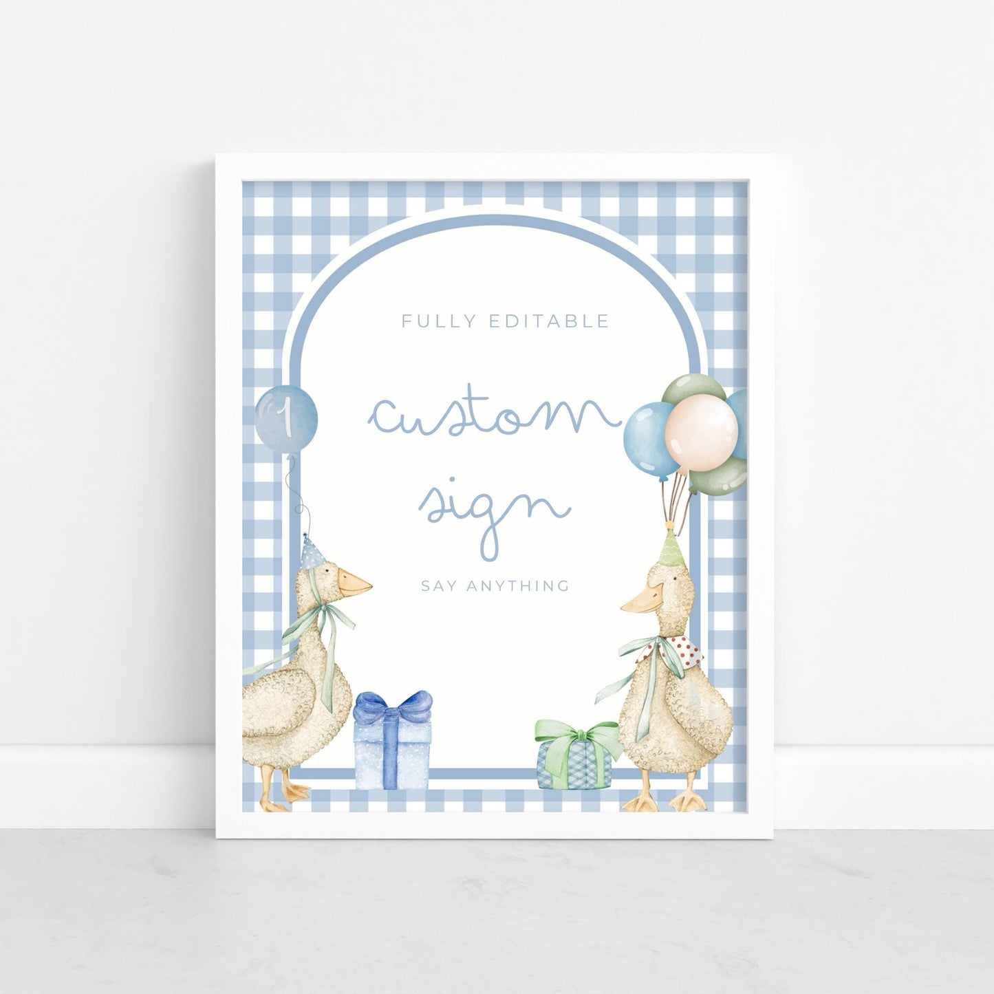 One Silly Goose Birthday Editable Custom Sign Goose Theme 1st Birthday Sign Silly Goose First Birthday Table Sign Nursery Rhyme party decor