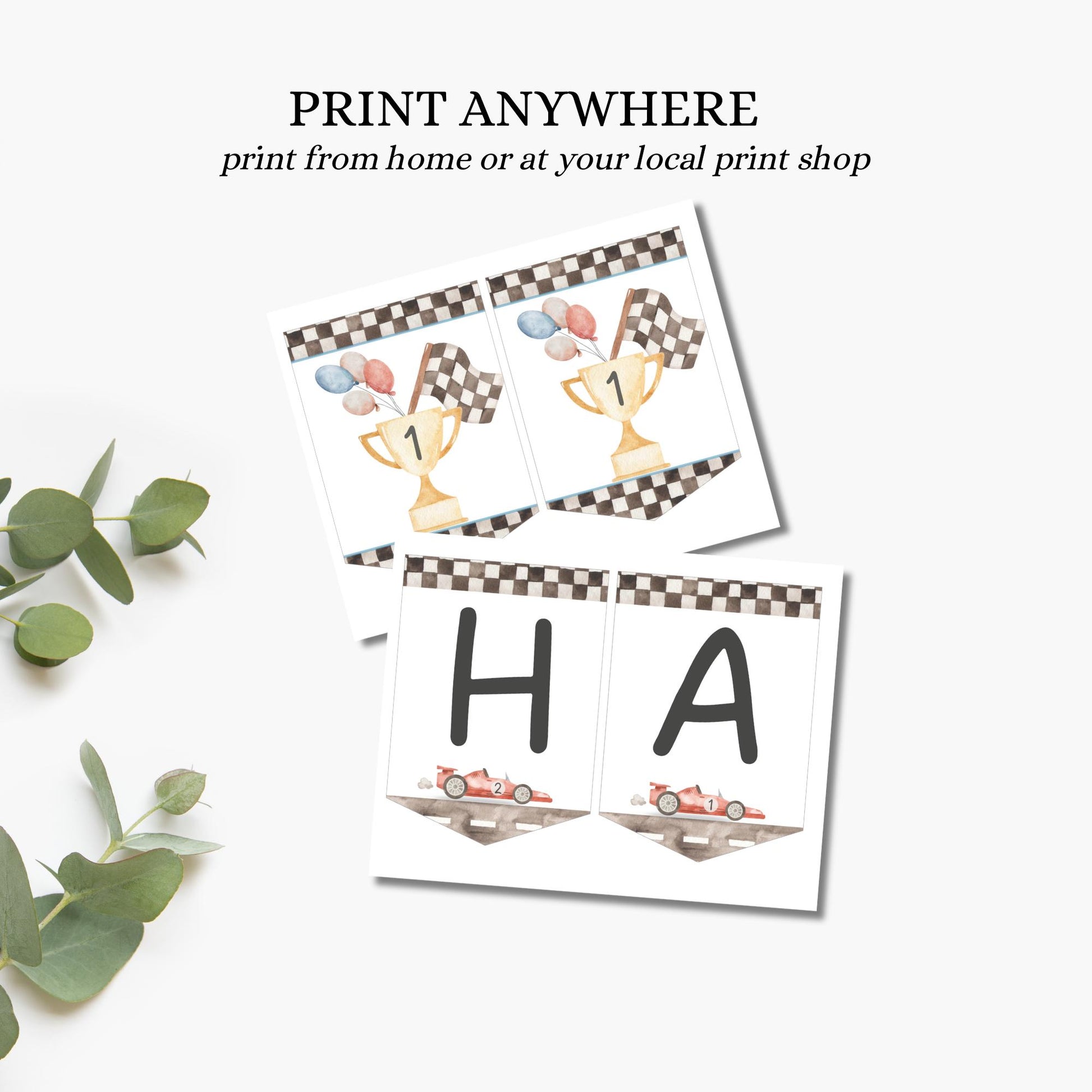 Fast One First Birthday Party Sign Happy Birthday Banner Racecar 1st Birthday Bunting First Lap Down Birthday Party Decor Racing Party