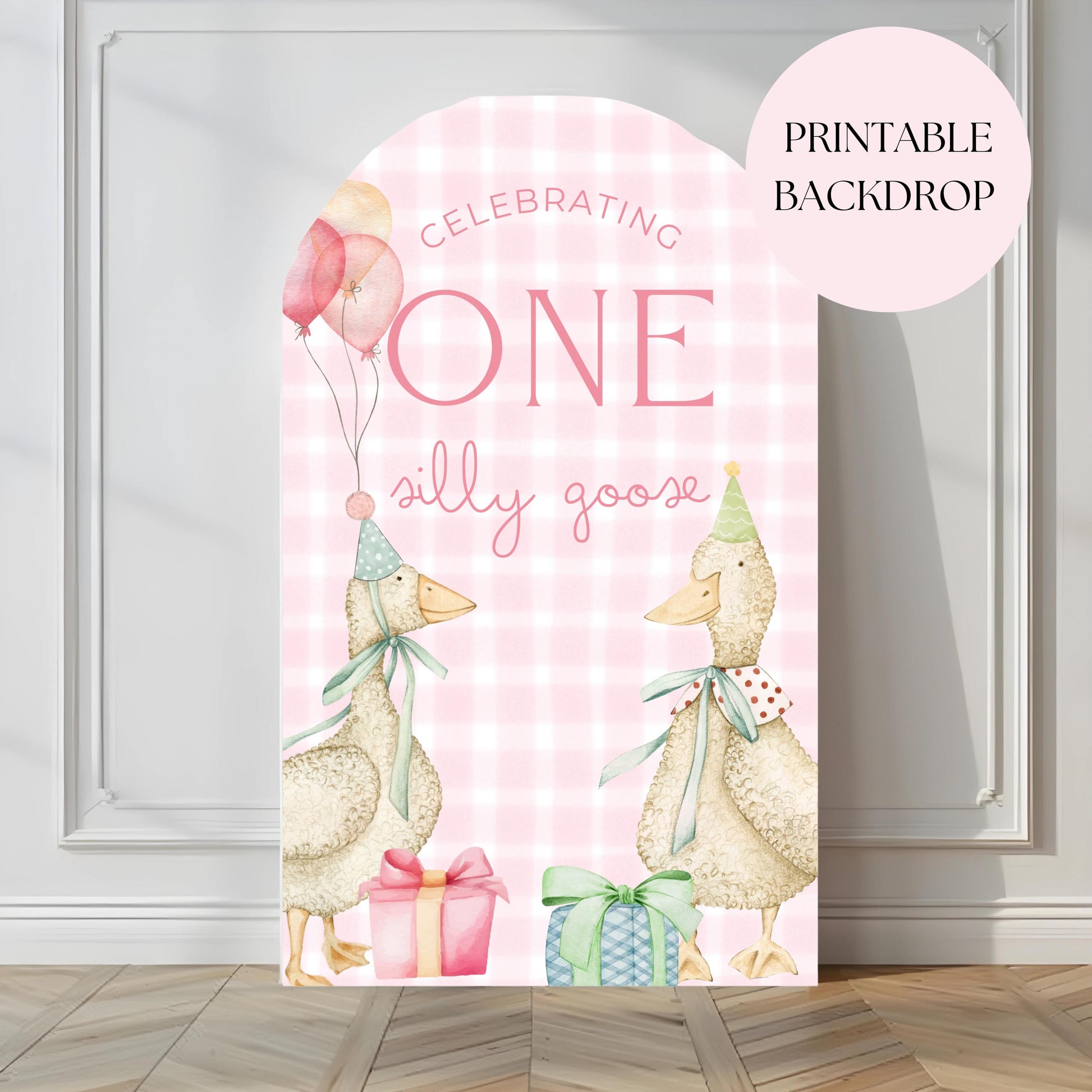 One Silly Goose Birthday Arch Background Goose First Birthday Party Decor Balloon Arch Backdrop One Silly Goose 1st Birthday Photo Backdrop