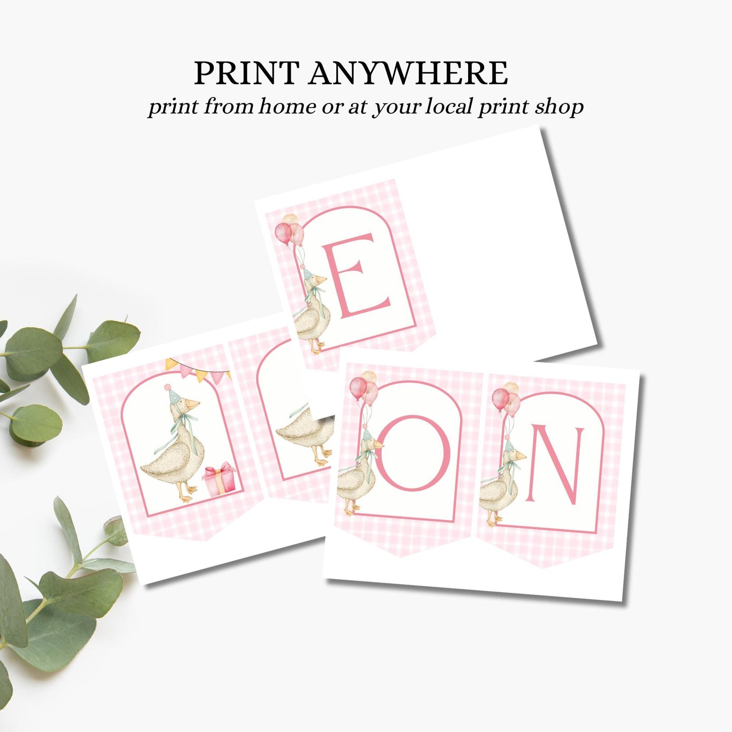 One Silly Goose Birthday High Chair Banner Goose 1st Birthday Pink Gingham Birthday decor Silly Little Goose Birthday Sign Cake Smash