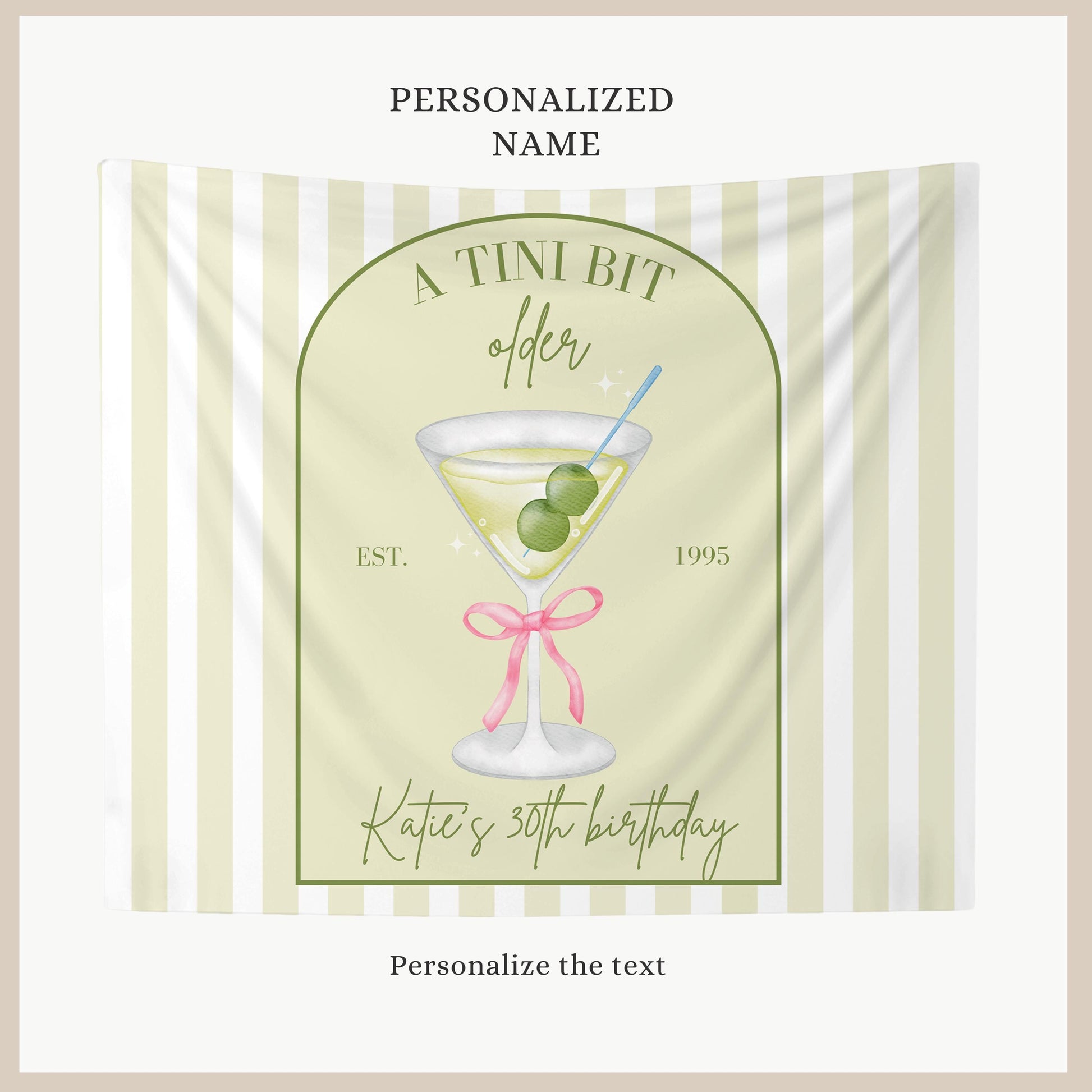 Tini Bit Older Birthday Banner Dirty Martini Party Backdrop Dirty 30 Decorations Dirty Thirty Personalized Party Decor Coquette Martini