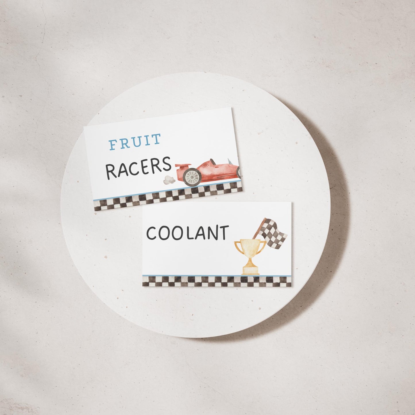 Two Fast Birthday Buffet Labels Racing 2nd Birthday Place Cards Second Birthday Food Labels Race Car Birthday Two Fast Two Curious Party