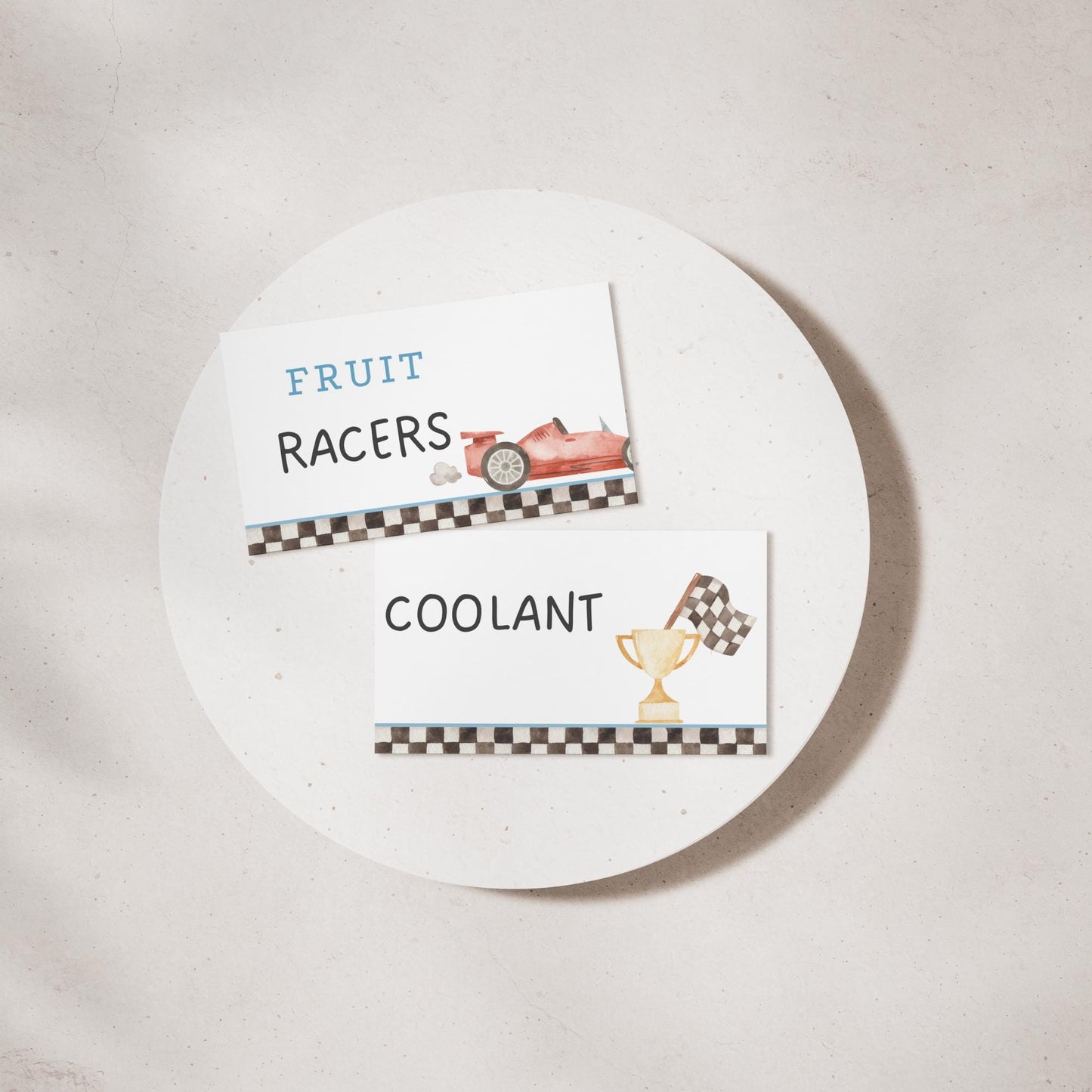 Two Fast Birthday Buffet Labels Racing 2nd Birthday Place Cards Second Birthday Food Labels Race Car Birthday Two Fast Two Curious Party