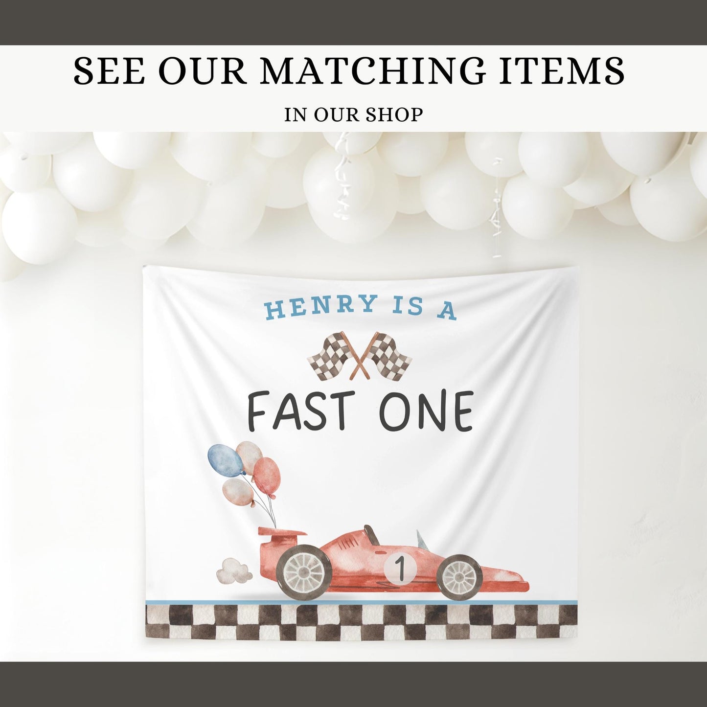 Editable Fast one Party Decorations Racecar Package Birthday Racing car Vintage Boy Bundle Package Template Digital Instant Download