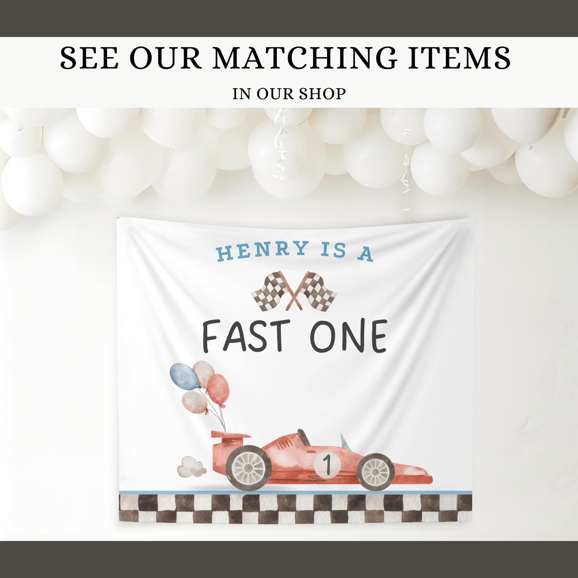 Editable Fast one Party Decorations Racecar Package Birthday Racing car Vintage Boy Bundle Package Template Digital Instant Download