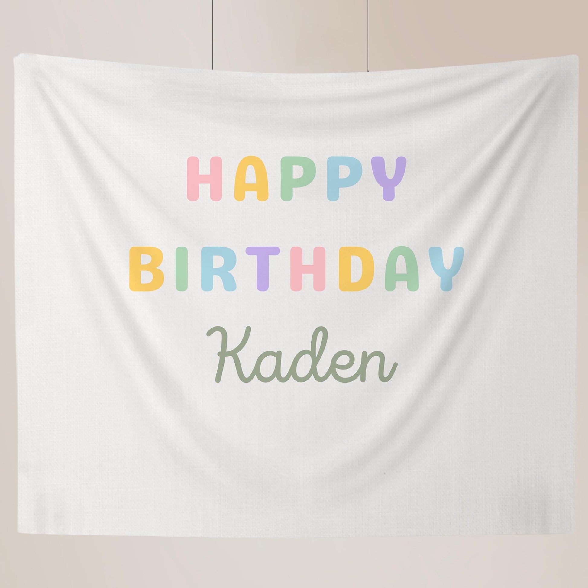 Personalized Birthday Name Flag Custom Birthday Banner Fabric Sign Fabric Birthday Sign Birthday Decor Hanging Linen Backdrop Welcome Sign