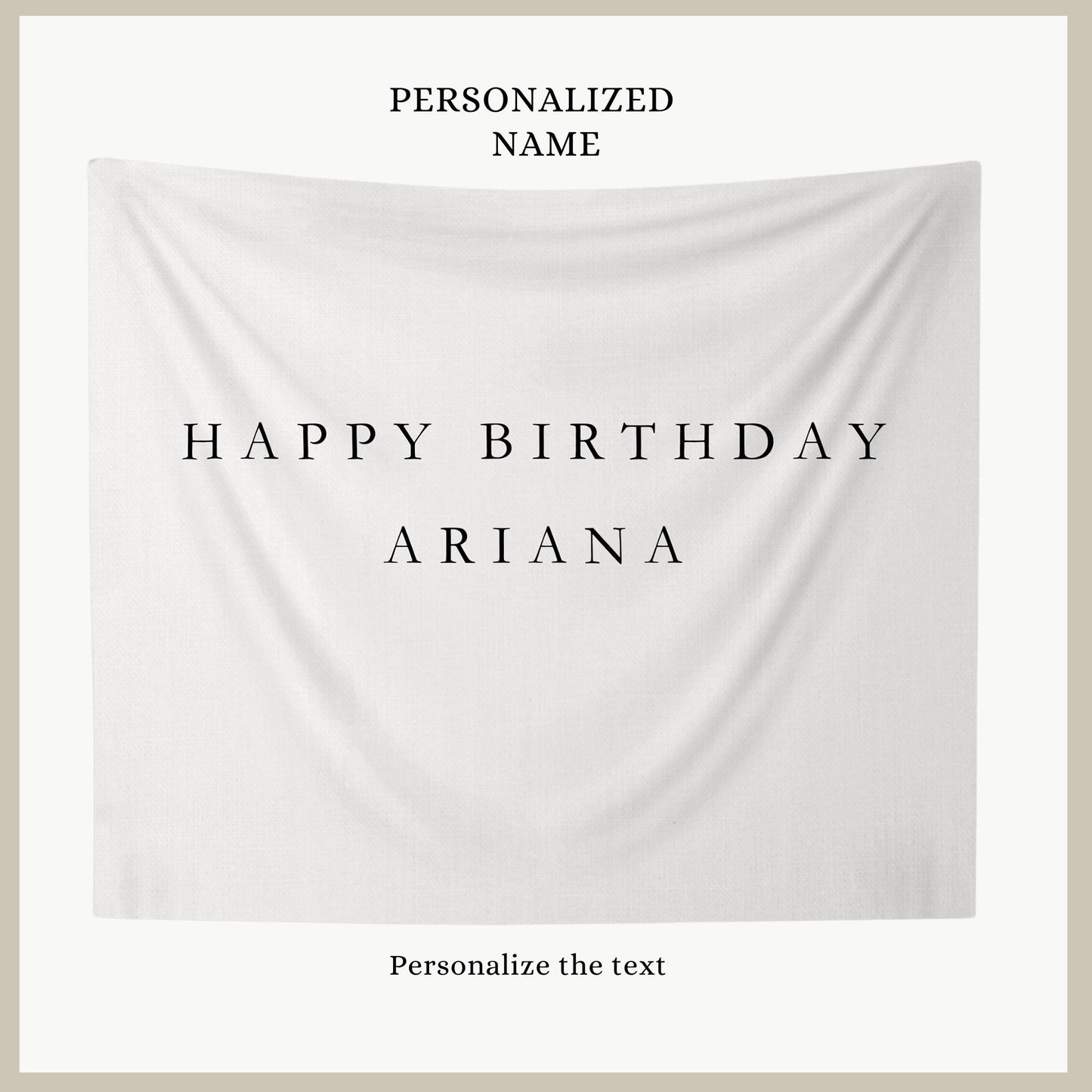 Personalized Birthday Name Flag Custom Birthday Banner Fabric Sign Fabric Birthday Sign Birthday Decor Hanging Linen Backdrop Welcome Sign