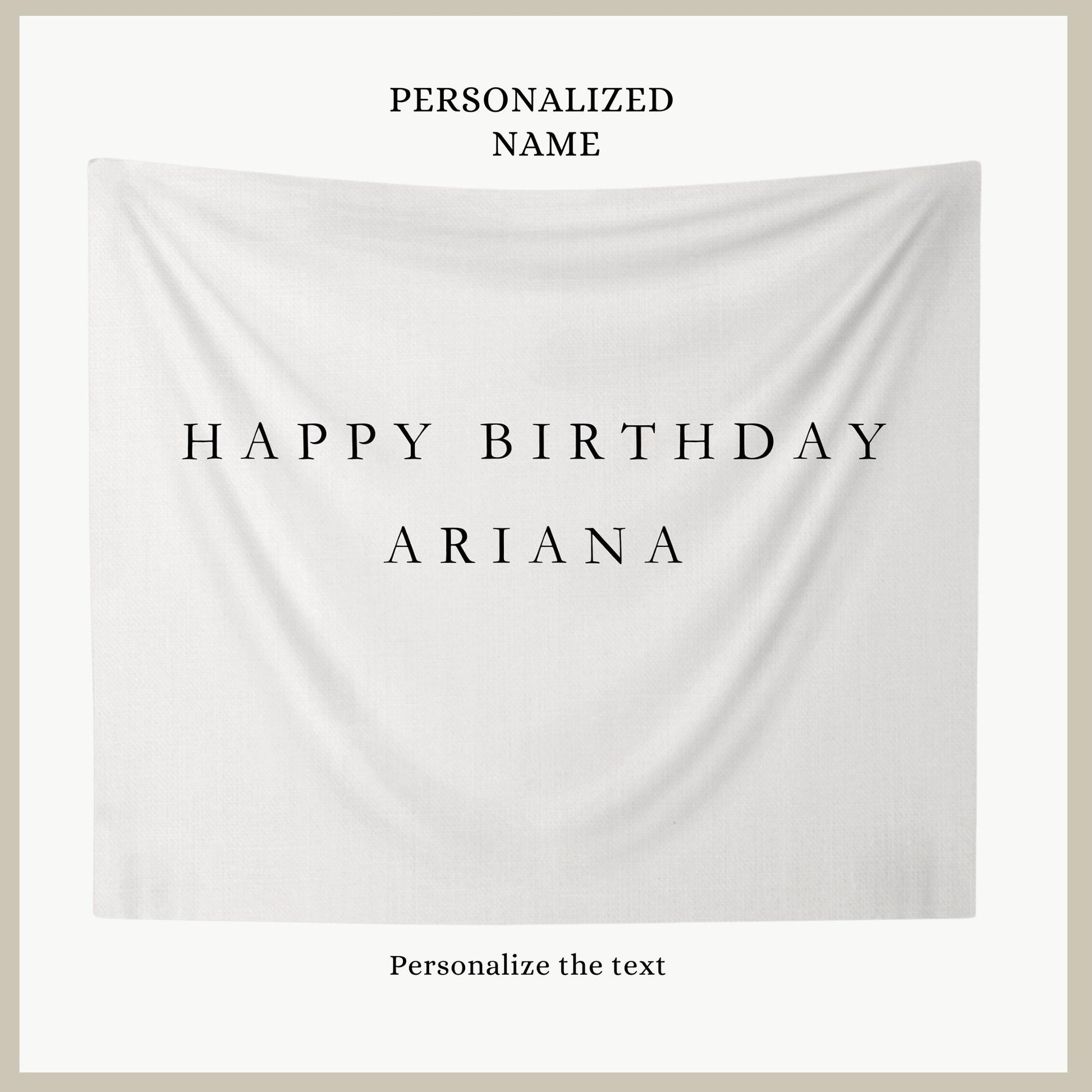 Personalized Birthday Name Flag Custom Birthday Banner Fabric Sign Fabric Birthday Sign Birthday Decor Hanging Linen Backdrop Welcome Sign