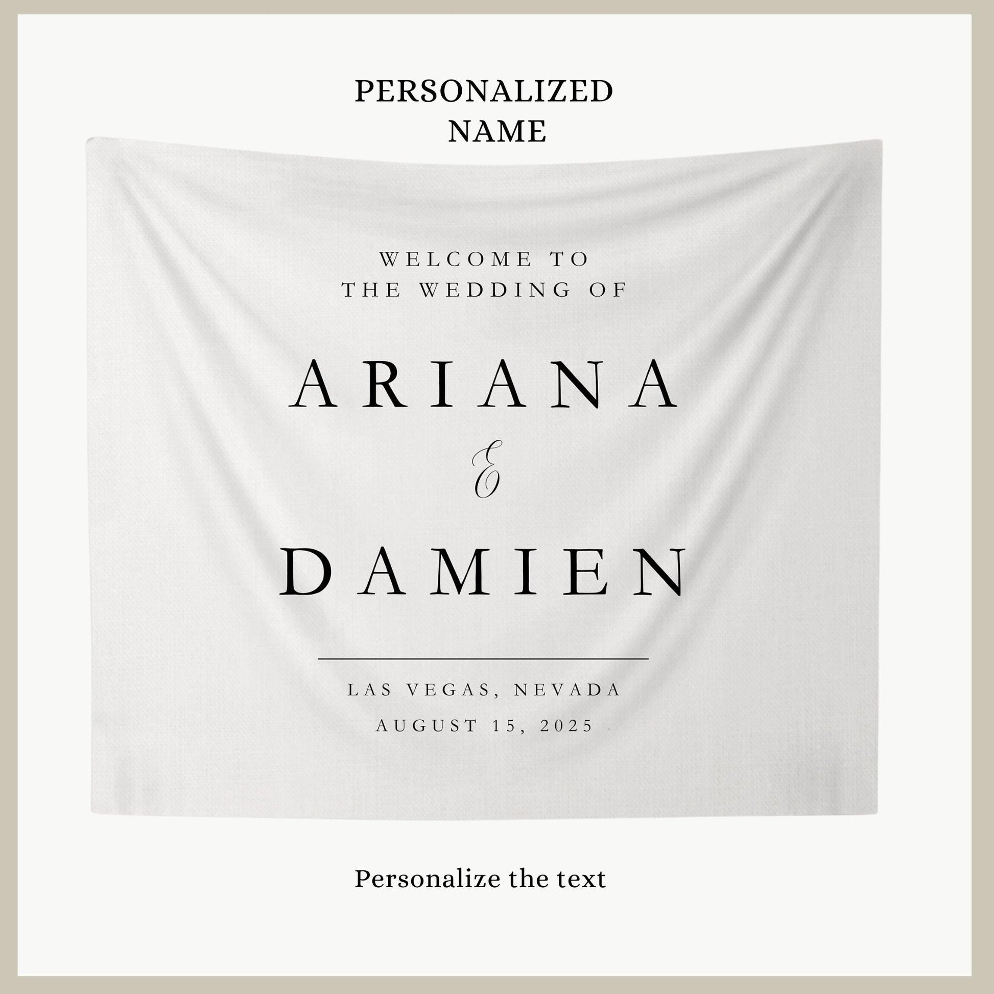 Fabric Wedding Sign Personalised Wedding Welcome Sign Fabric Sign Custom Linen Wedding Aisle Decor Boho Wedding Arch Decor