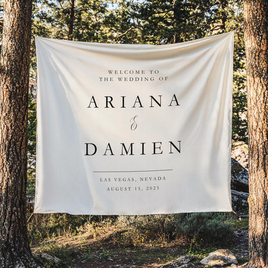 Fabric Wedding Sign Personalised Wedding Welcome Sign Fabric Sign Custom Linen Wedding Aisle Decor Boho Wedding Arch Decor