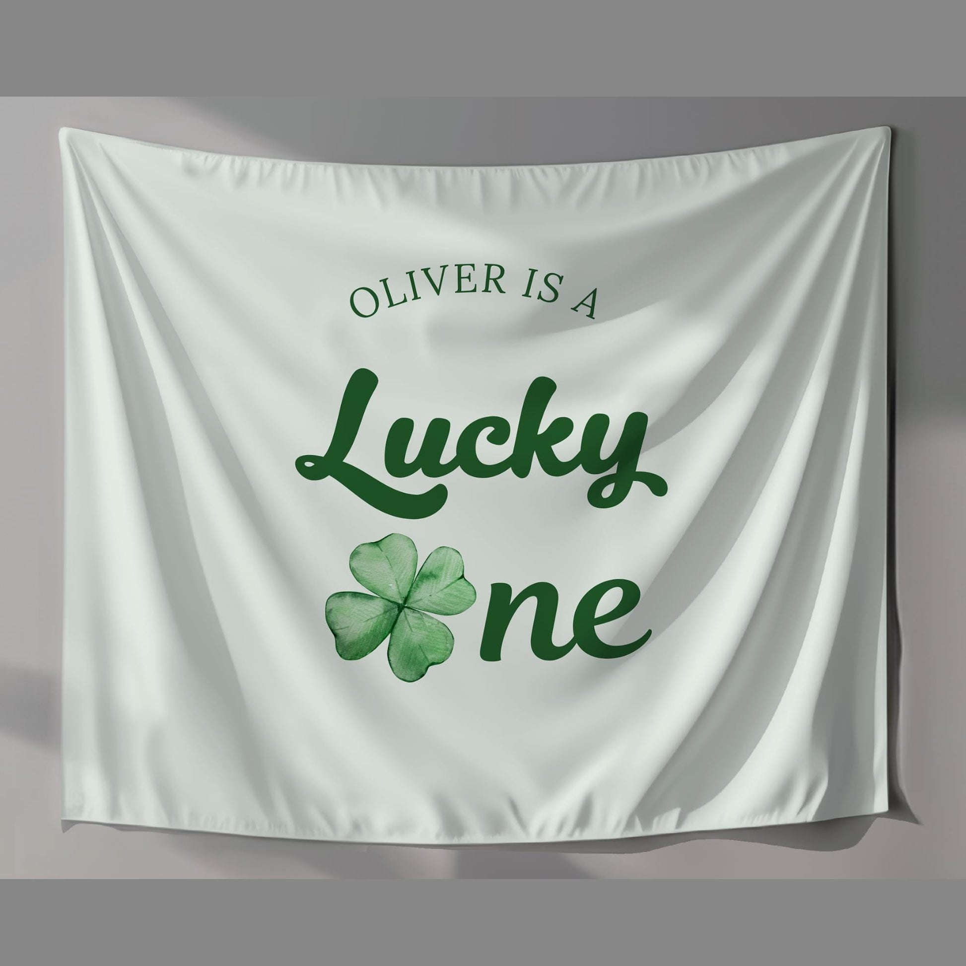 Lucky One Birthday Personalized Banner 1st Birthday St. Patricks Birthday Party Decor Photo Backdrop Shamrock Custom Banner First Birthday