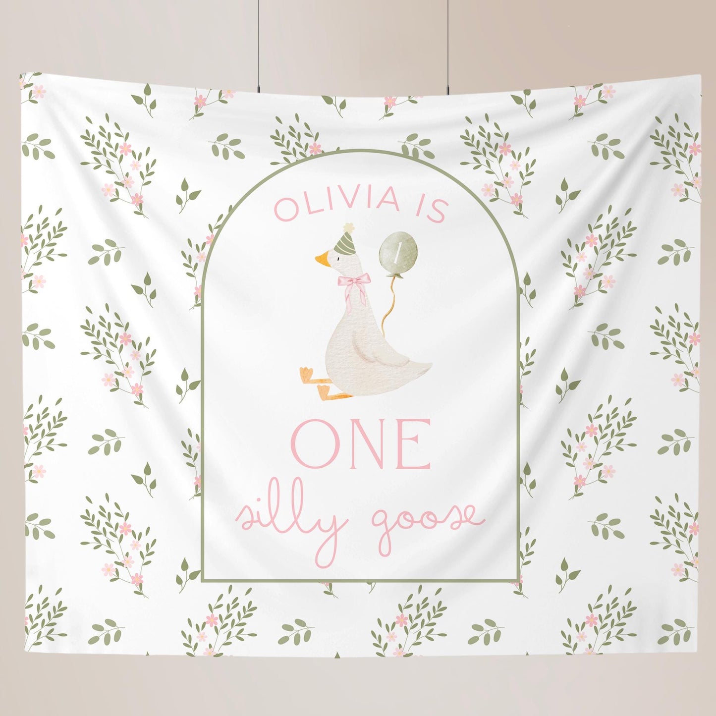 One Silly Goose Birthday Personalized Banner 1st Birthday Silly Goose Party Decor Photo Backdrop Goose Custom Banner First Birthday Ideas