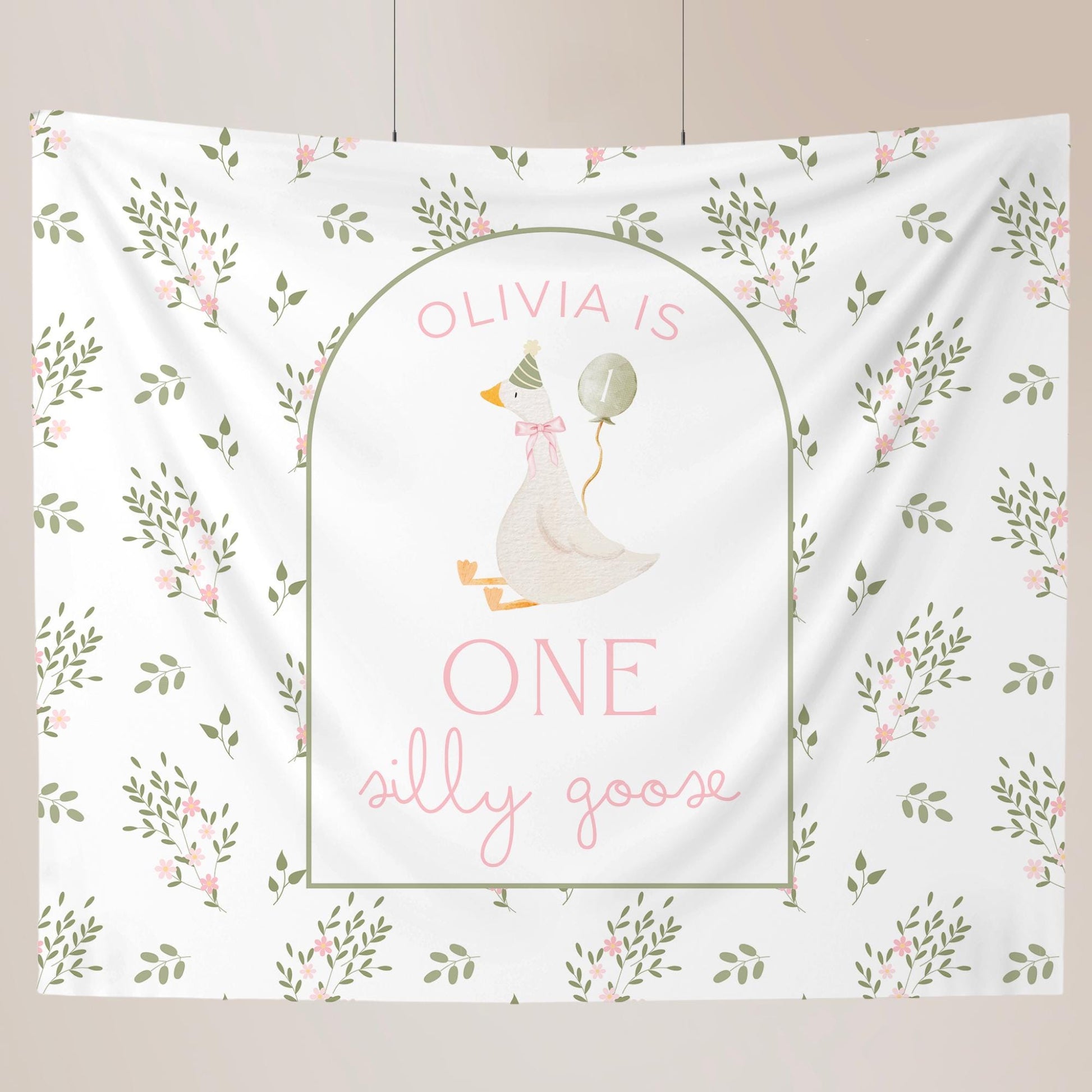 One Silly Goose Birthday Personalized Banner 1st Birthday Silly Goose Party Decor Photo Backdrop Goose Custom Banner First Birthday Ideas