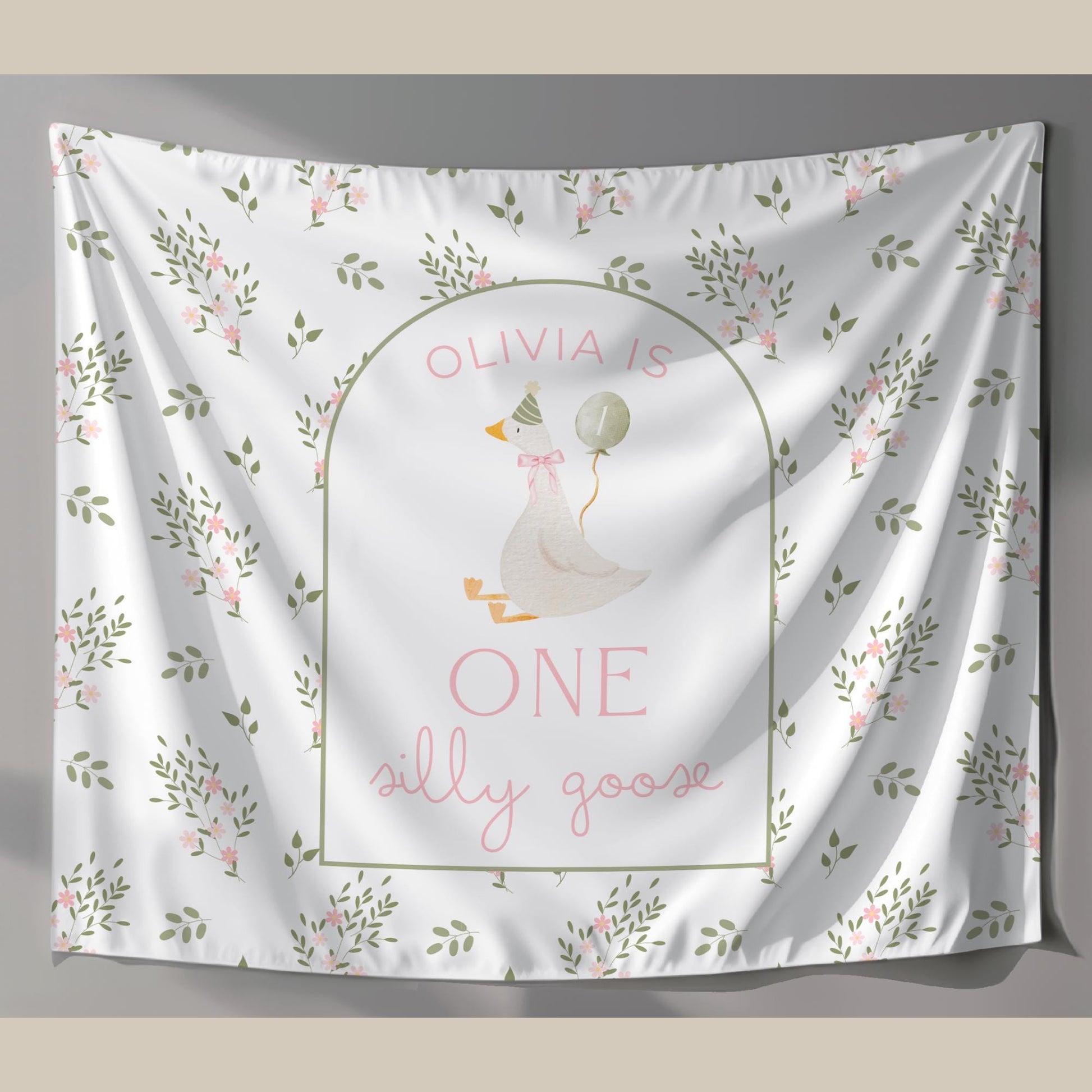 One Silly Goose Birthday Personalized Banner 1st Birthday Silly Goose Party Decor Photo Backdrop Goose Custom Banner First Birthday Ideas