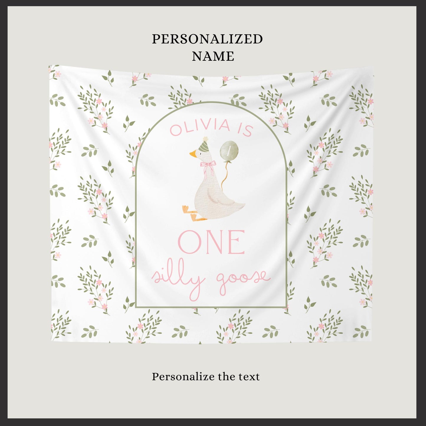 One Silly Goose Birthday Personalized Banner 1st Birthday Silly Goose Party Decor Photo Backdrop Goose Custom Banner First Birthday Ideas