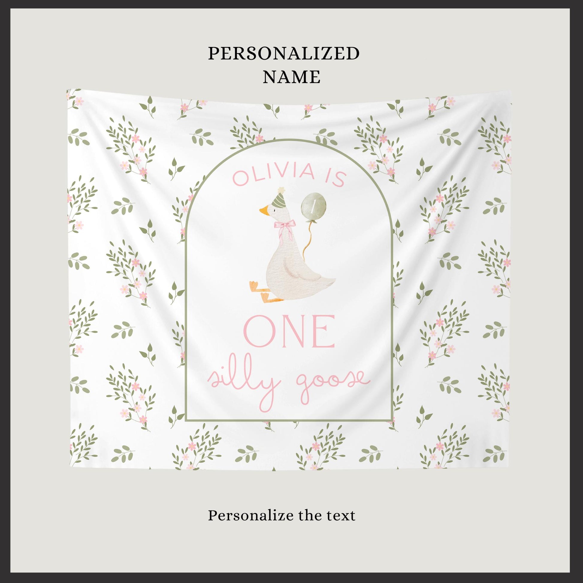 One Silly Goose Birthday Personalized Banner 1st Birthday Silly Goose Party Decor Photo Backdrop Goose Custom Banner First Birthday Ideas
