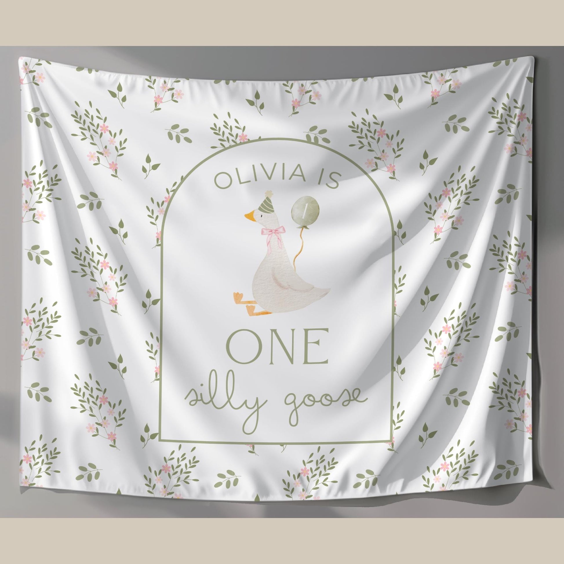 One Silly Goose Birthday Personalized Banner 1st Birthday Silly Goose Party Decor Photo Backdrop Goose Custom Banner First Birthday Ideas