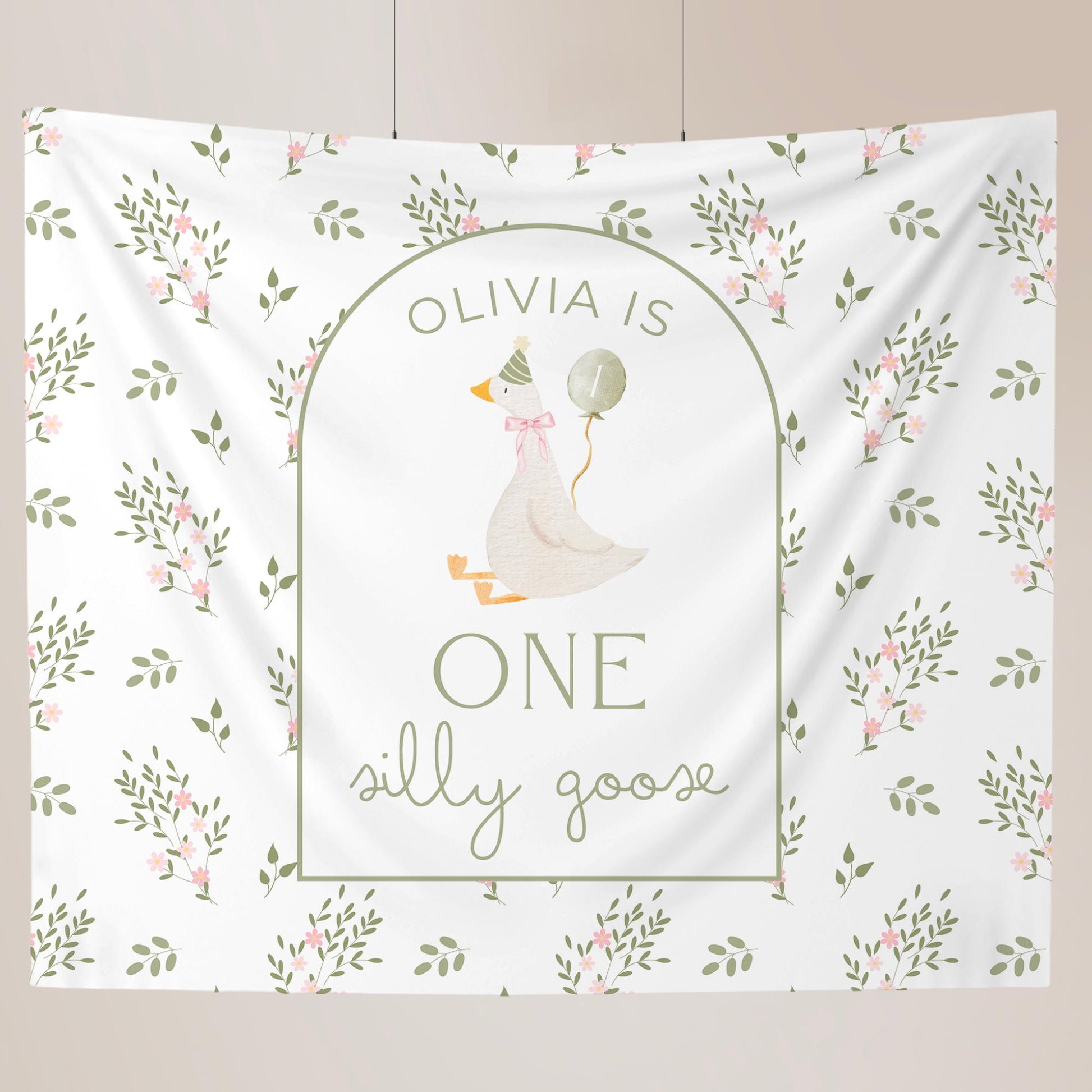 One Silly Goose Birthday Personalized Banner 1st Birthday Silly Goose Party Decor Photo Backdrop Goose Custom Banner First Birthday Ideas