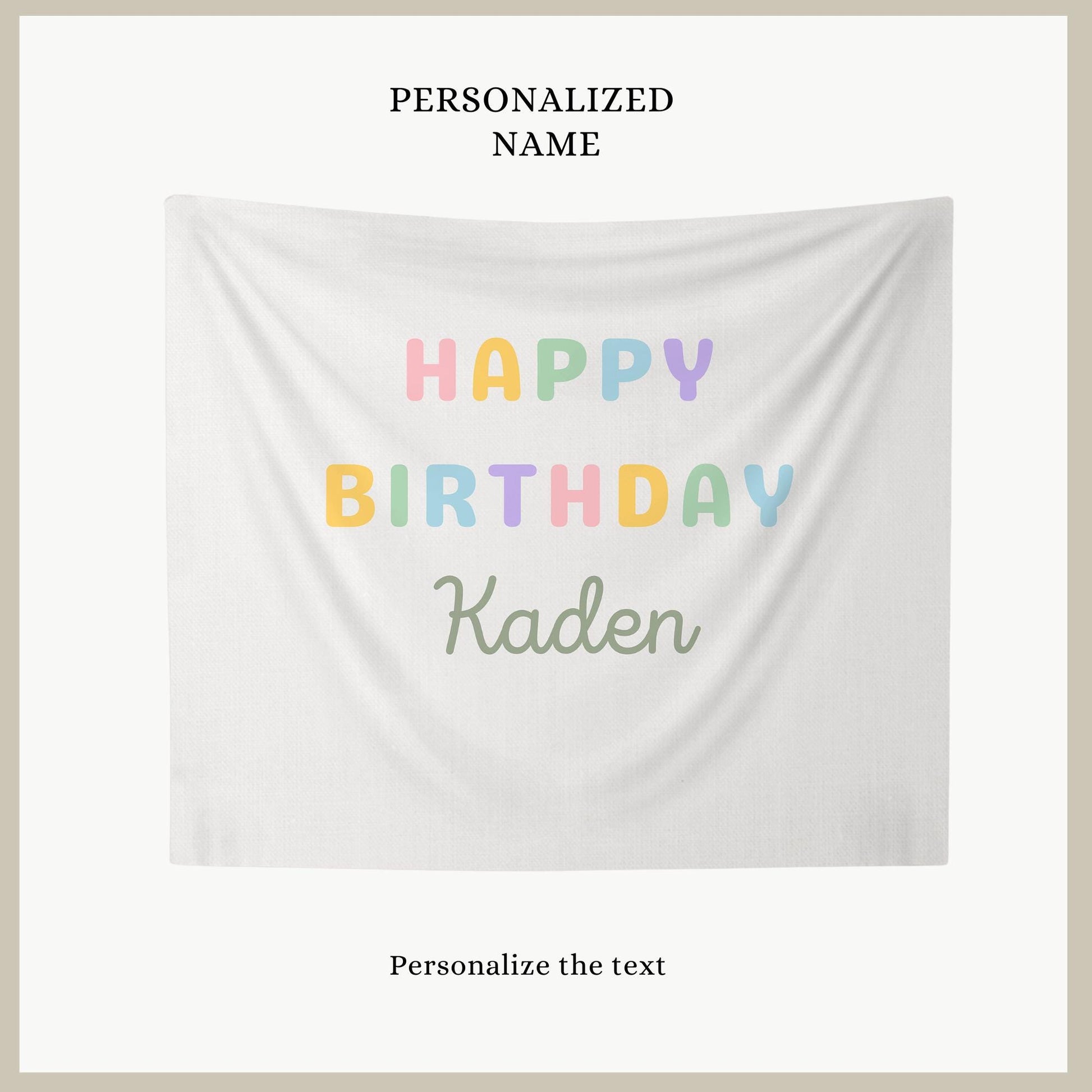 Personalized Birthday Name Flag Custom Birthday Banner Fabric Sign Fabric Birthday Sign Birthday Decor Hanging Linen Backdrop Welcome Sign