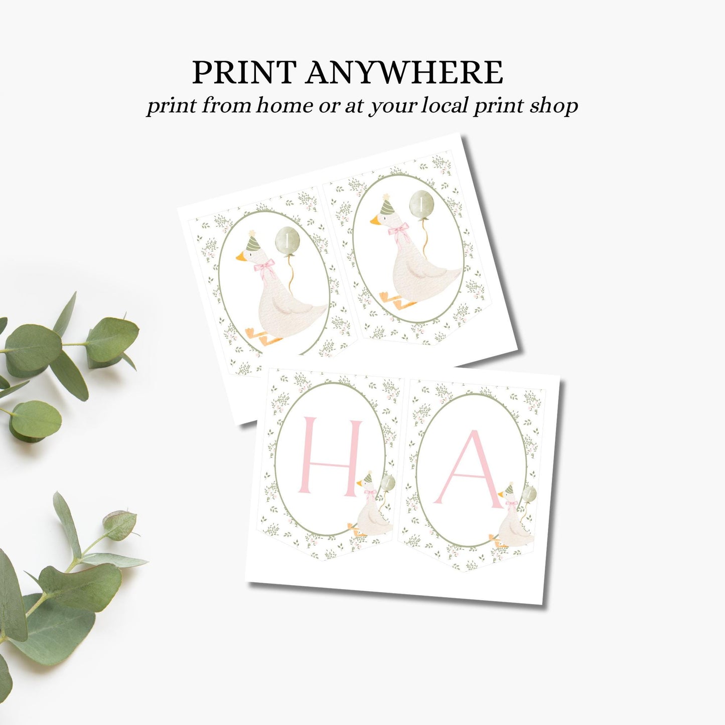 One Silly Goose First Birthday Party Sign Happy Birthday Banner Goose 1st Birthday Bunting Nursery Rhyme Birthday Party Bunting  Decor