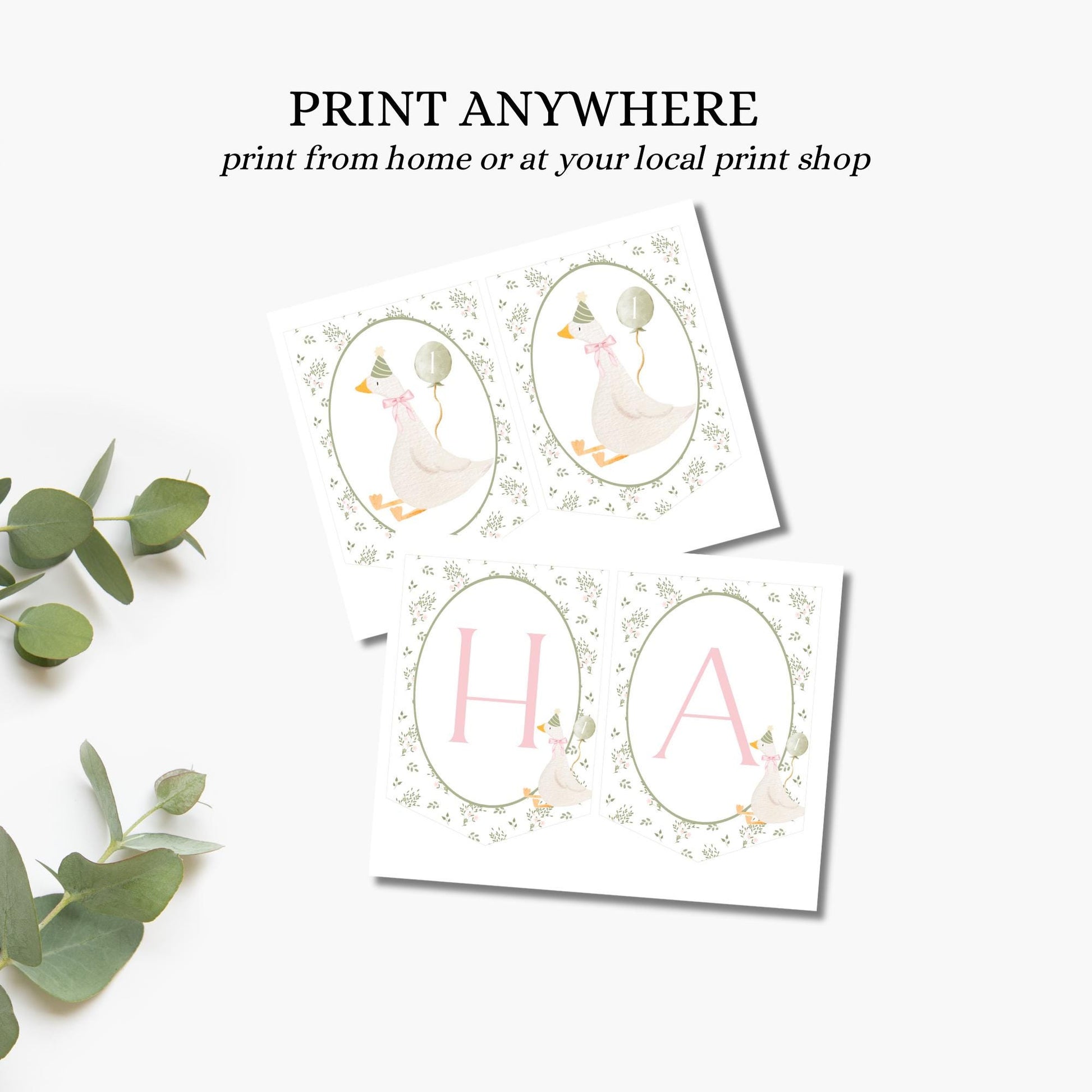 One Silly Goose First Birthday Party Sign Happy Birthday Banner Goose 1st Birthday Bunting Nursery Rhyme Birthday Party Bunting  Decor