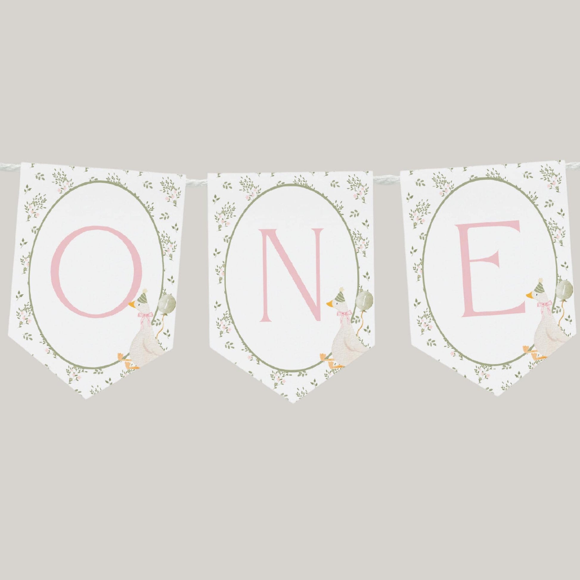 One Silly Goose Birthday High Chair Banner Goose 1st Birthday Vintage floral Birthday decor Silly Little Goose Birthday Sign Cake Smash