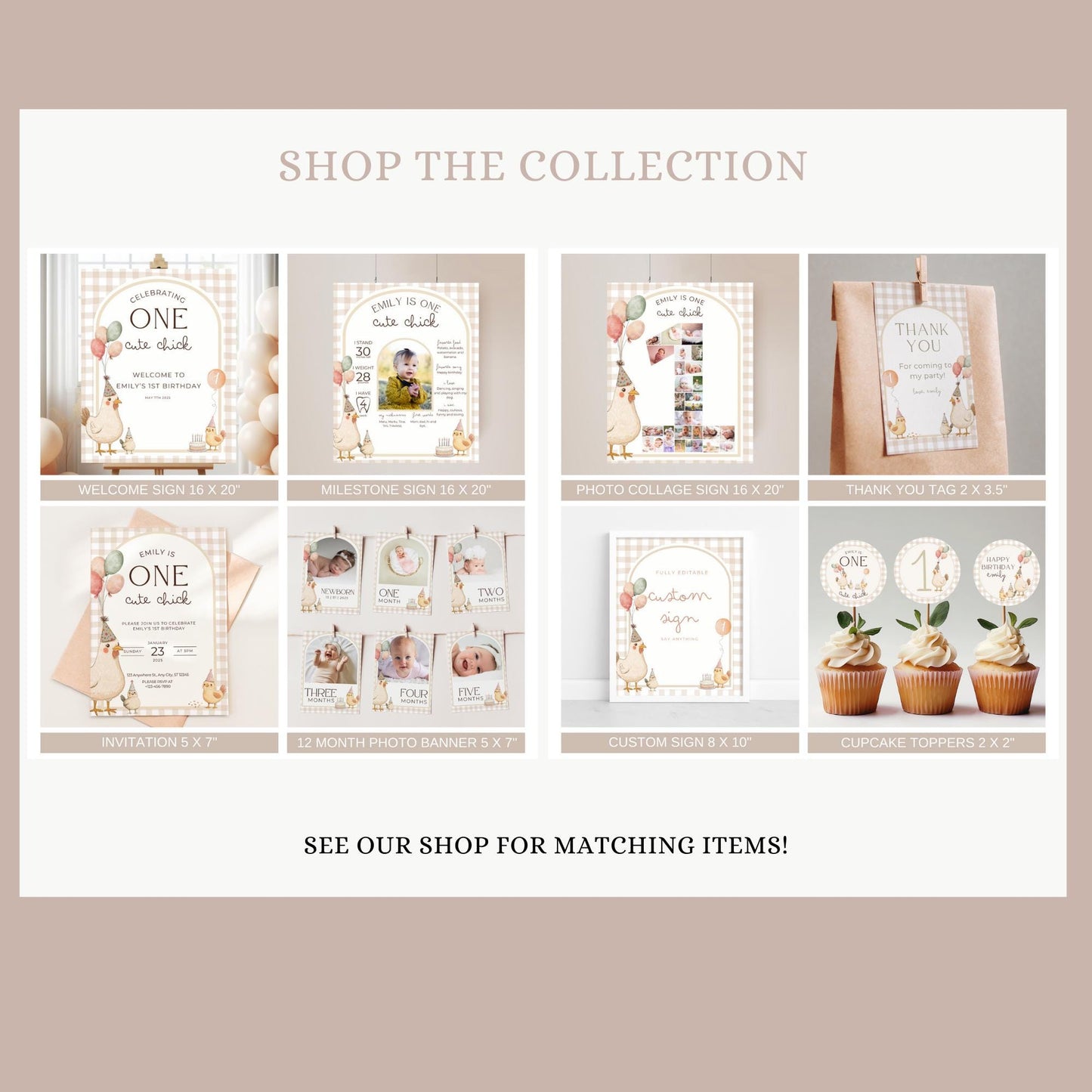 One Cute Chick First Birthday Party Sign Happy Birthday Banner Chicken 1st Birthday Bunting This Chick is One Birthday Party Chicken Banner