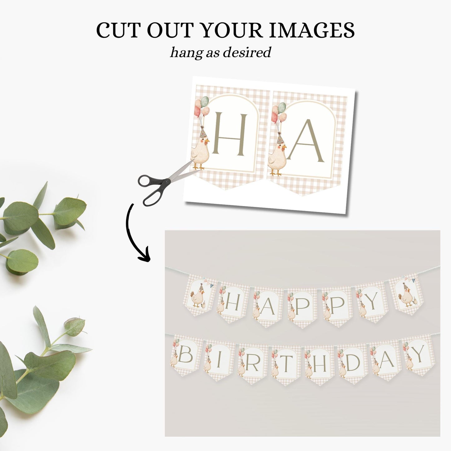 One Cute Chick First Birthday Party Sign Happy Birthday Banner Chicken 1st Birthday Bunting This Chick is One Birthday Party Chicken Banner